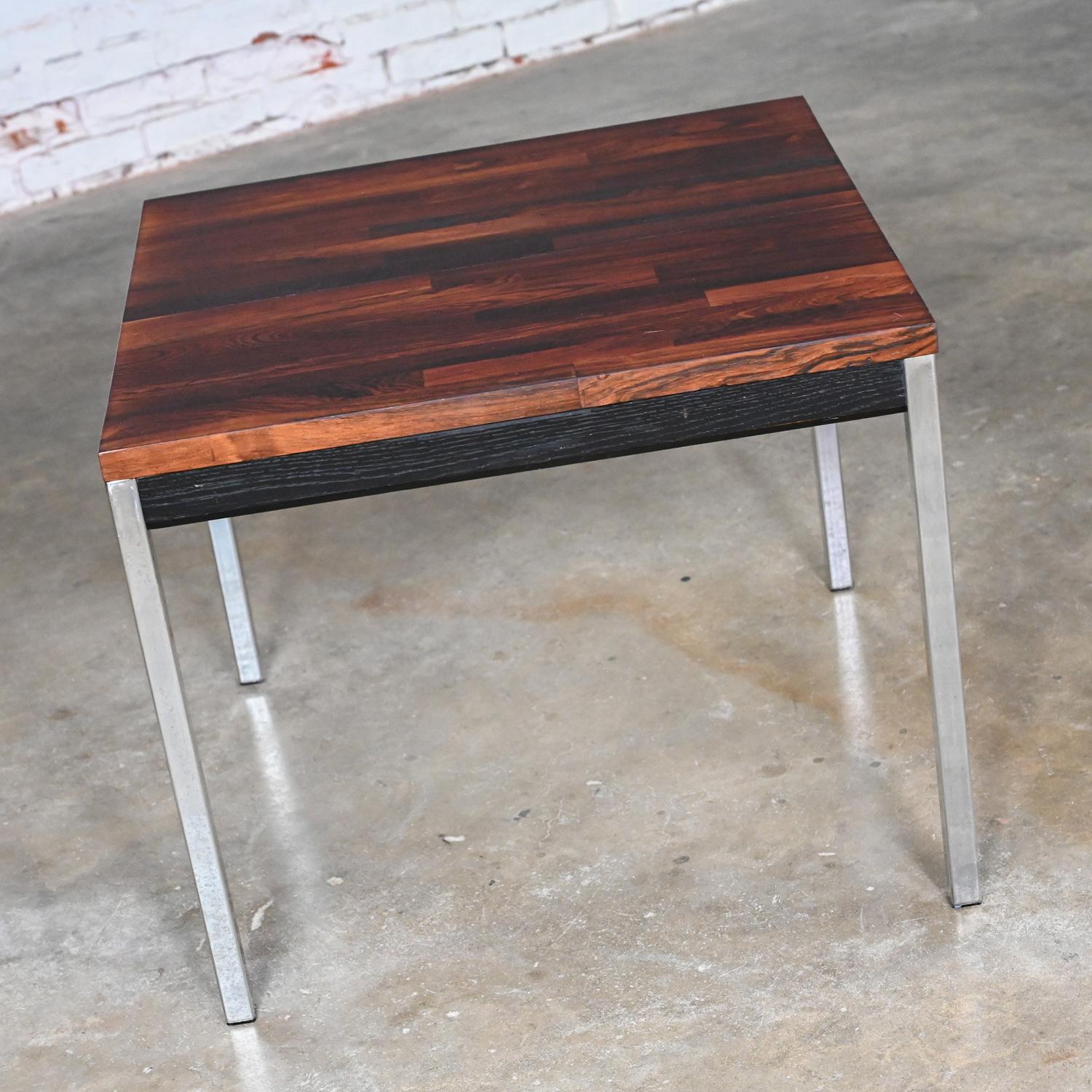 Table d'appoint MCM Founders Furniture en ébène et bois de rose chromé CDP#47133 David Parmelee en vente 2