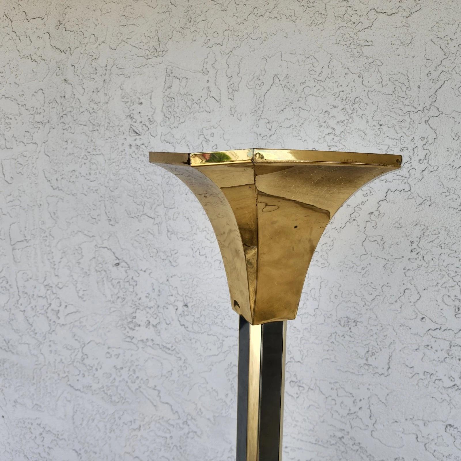 MCM Fredrick Ramond Style Brass & Chrome Floor Lamp For Sale 10