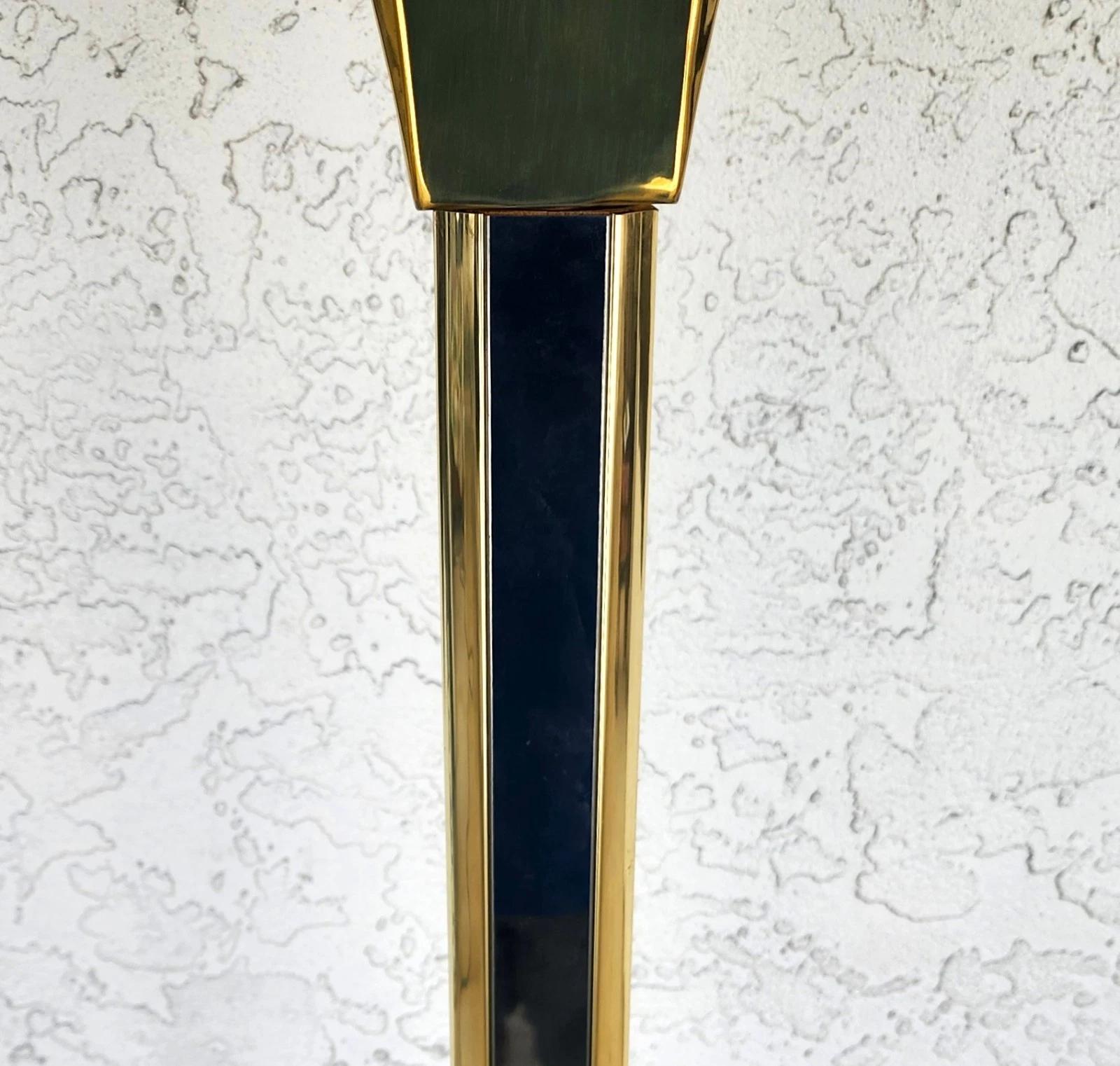 MCM Fredrick Ramond Style Brass & Chrome Floor Lamp In Good Condition For Sale In Lake Worth, FL