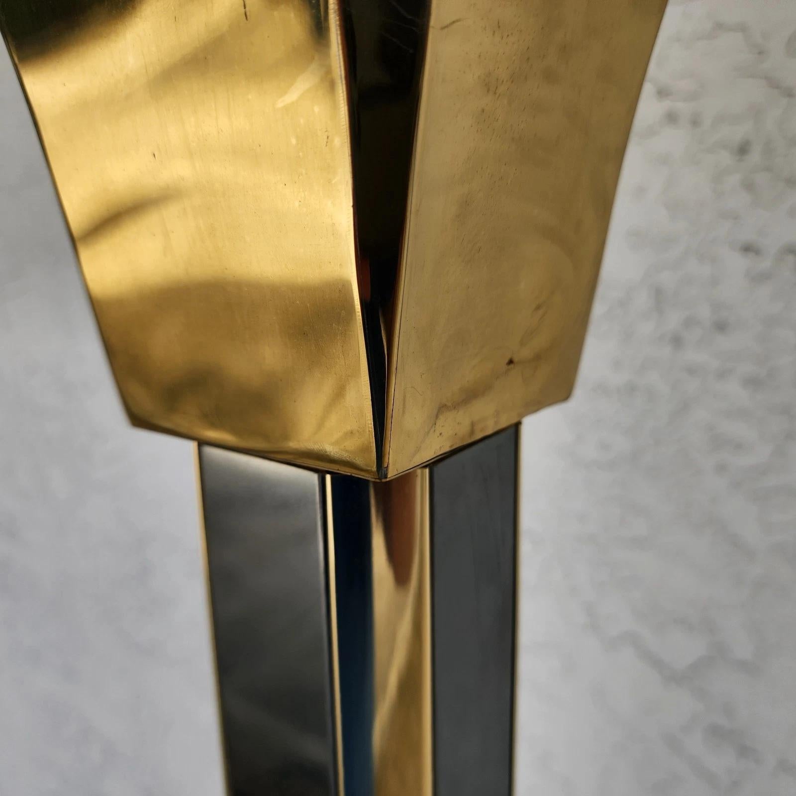 Late 20th Century MCM Fredrick Ramond Style Brass & Chrome Floor Lamp For Sale