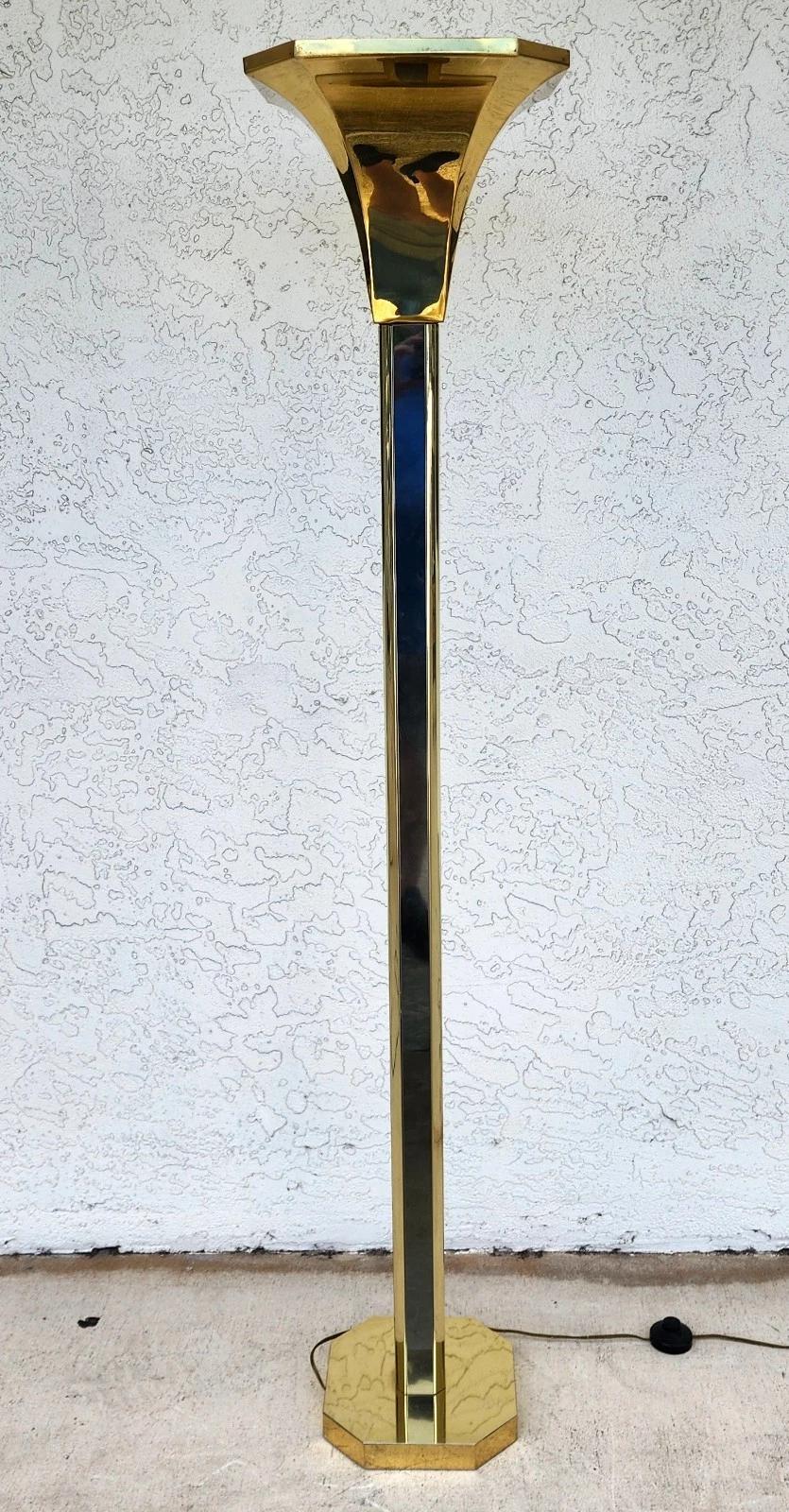 MCM Fredrick Ramond Style Brass & Chrome Floor Lamp For Sale 3