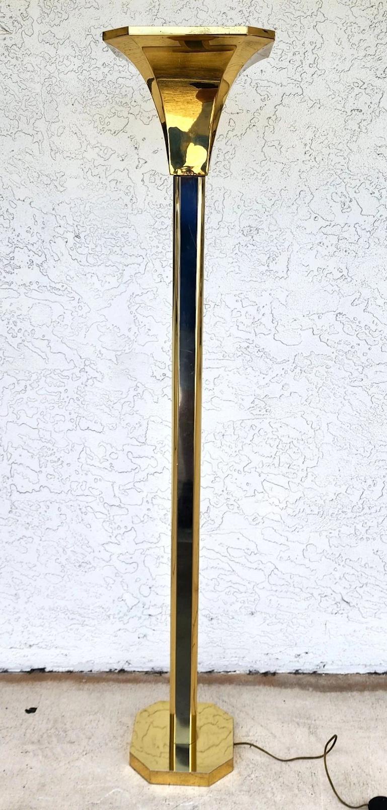 MCM Fredrick Ramond Style Brass & Chrome Floor Lamp For Sale 4