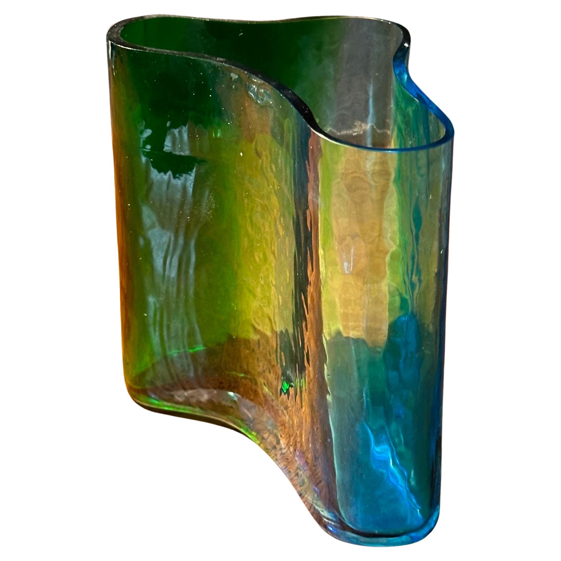 MCM Free Form Art Glass Vase in the Style of Alvar Aalto 5