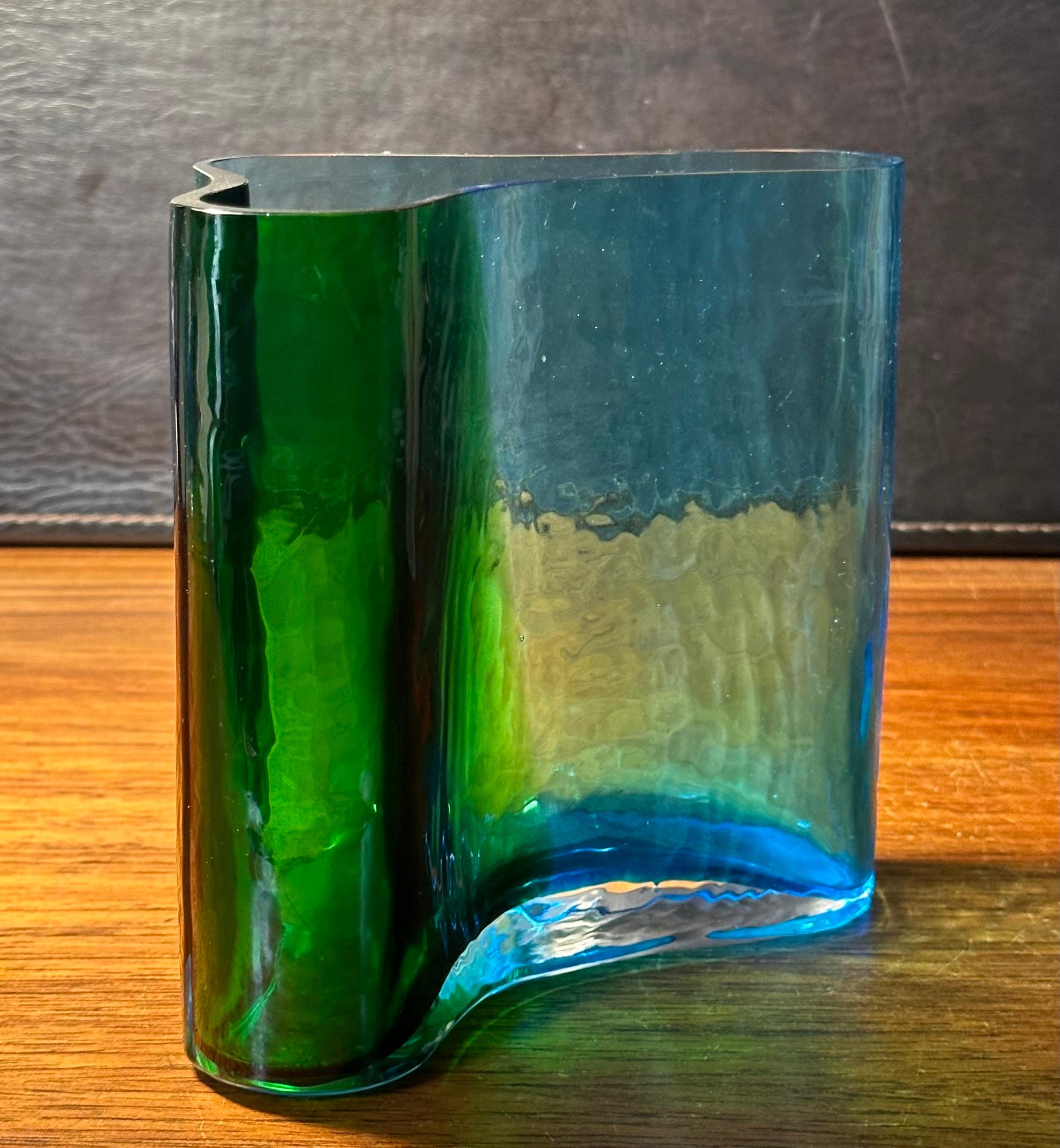 MCM Free Form Art Glass Vase in the Style of Alvar Aalto 3