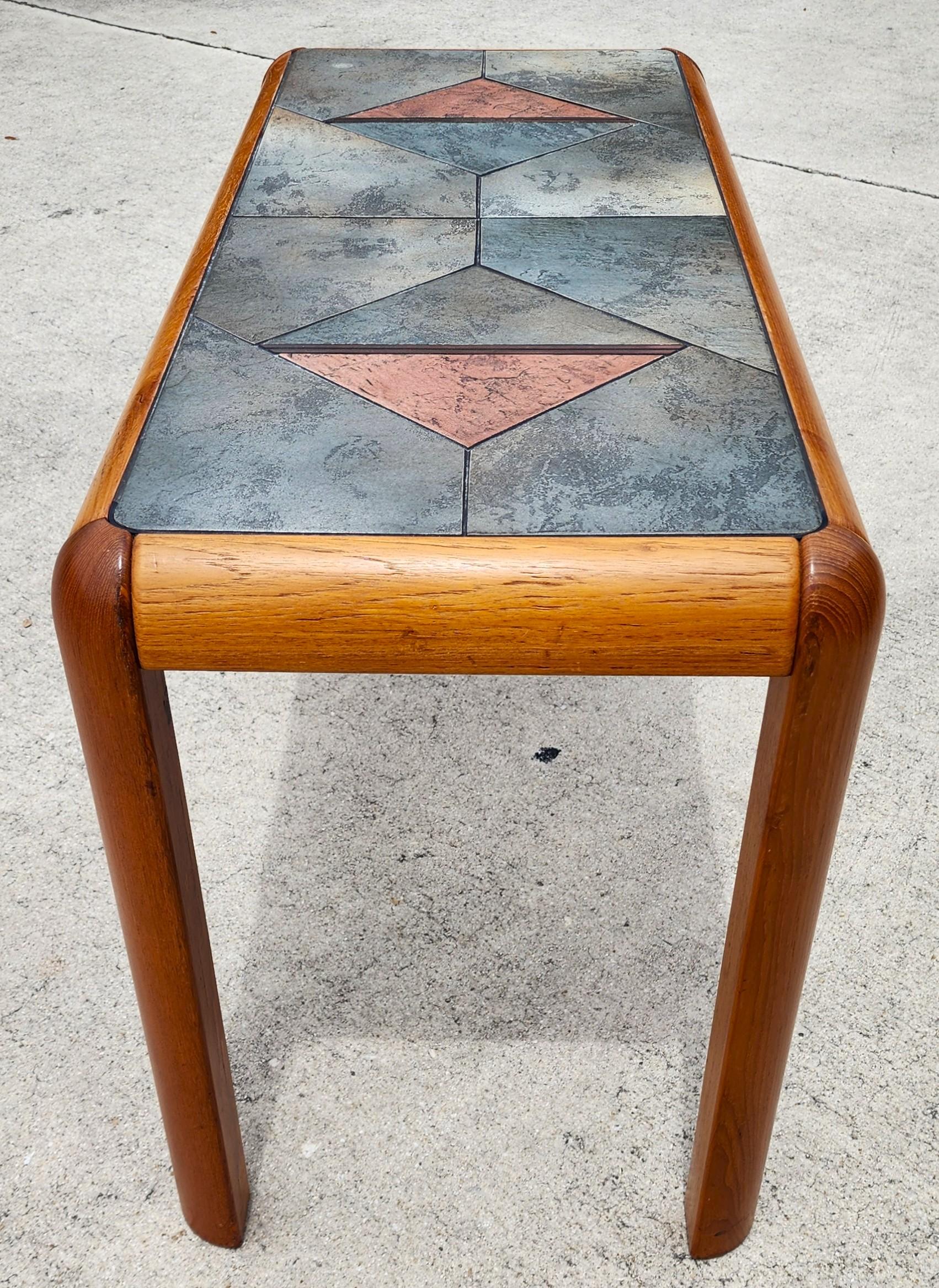 MCM Gangsø Møbler Slate Tile & Teak Console Table 1970s Danish Modern For Sale 8