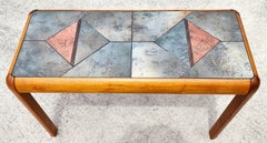 MCM Gangsø Møbler Slate Tile & Teak Console Table 1970s Danish Modern