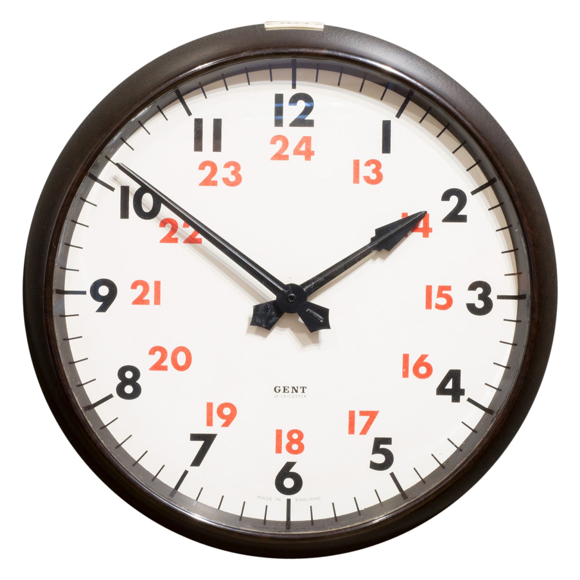 MCM Gents of Leicester 24-Stunden-Wanduhr aus Bakelit C.1960