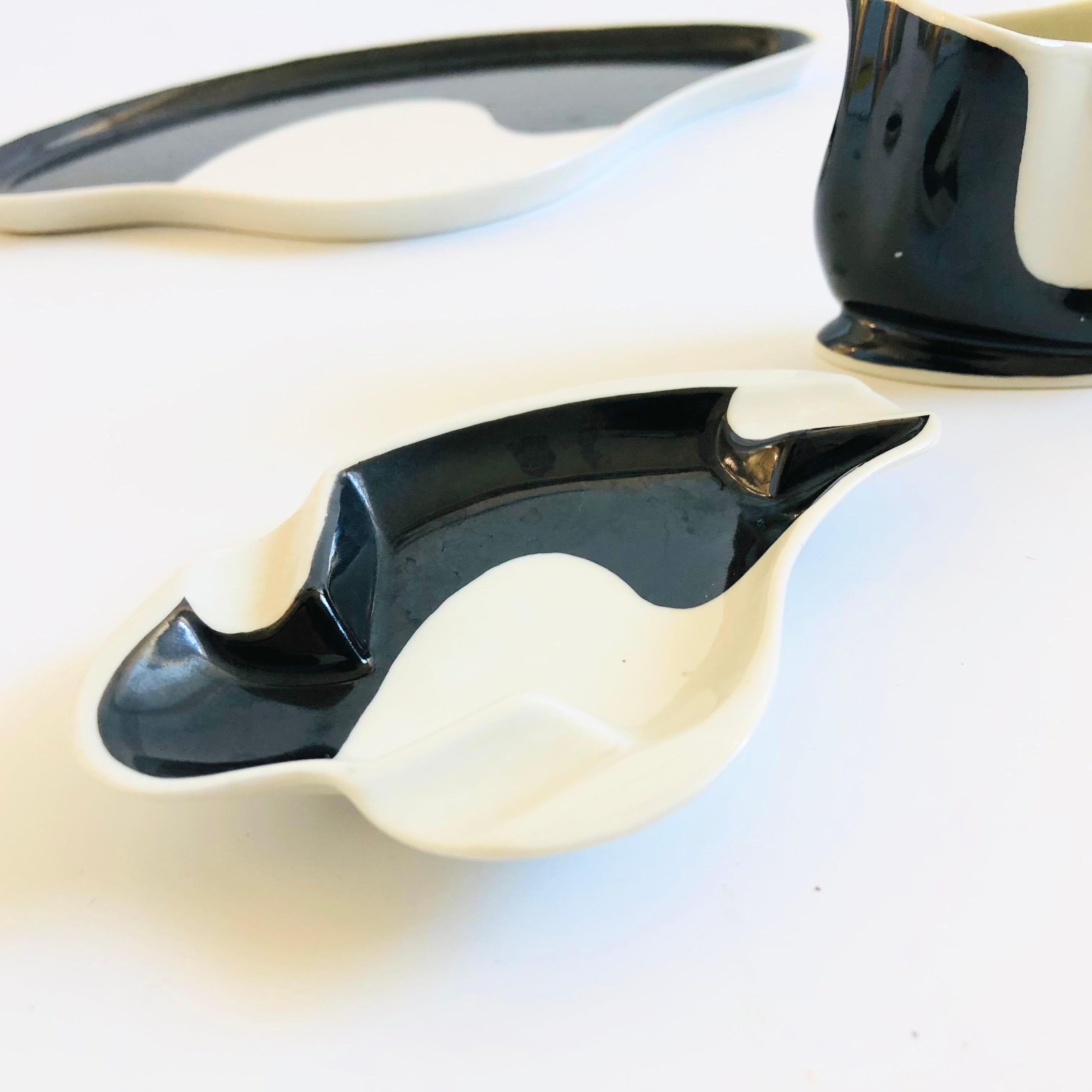 MCM German Porcelain Dish Set - 3 Pieces - Ashtray, Cup, and Tray For Sale 2