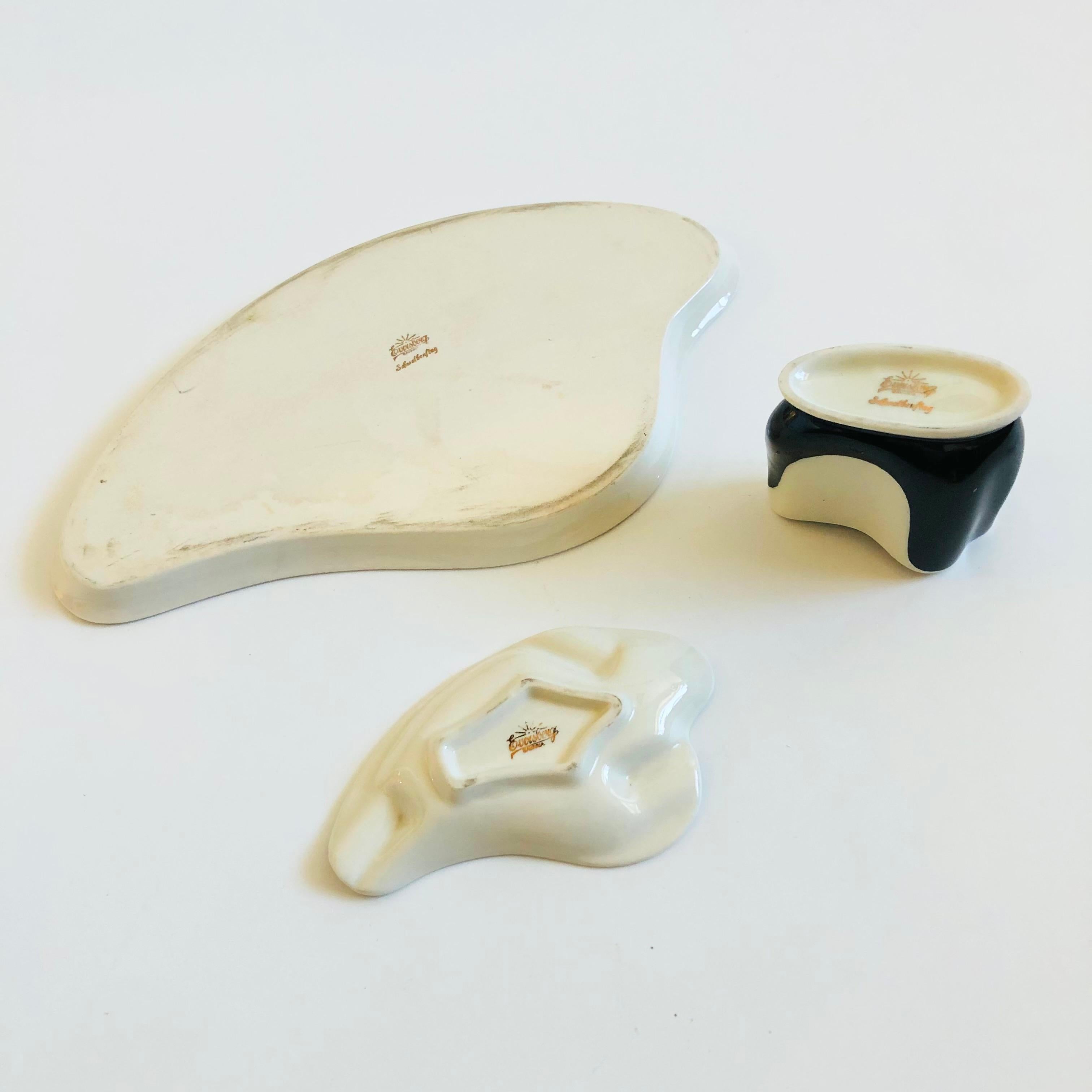 MCM German Porcelain Dish Set - 3 Pieces - Ashtray, Cup, and Tray For Sale 4