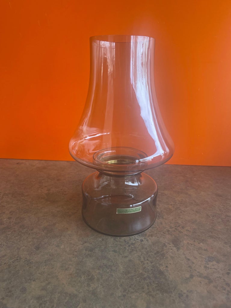 MCM Glass Hurricane Lamp in Box by Dansk For Sale at 1stDibs
