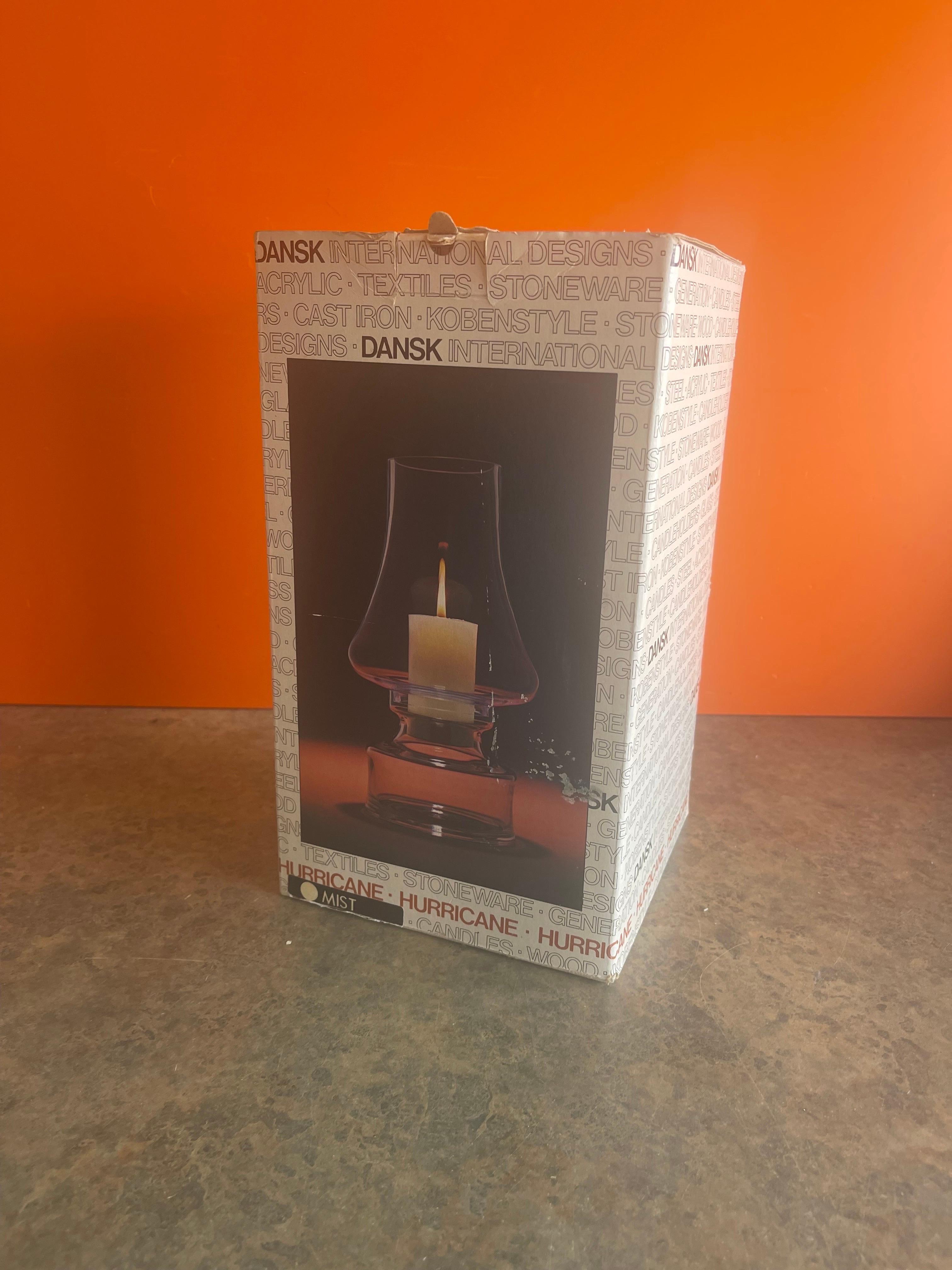 Japanese MCM Glass Hurricane Lamp in Box by Dansk For Sale