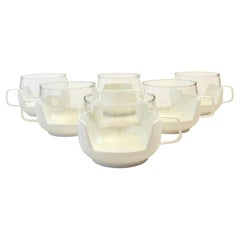 MCM Glass Mugs in Plastic Holders - Set of 6 - Made in Germany