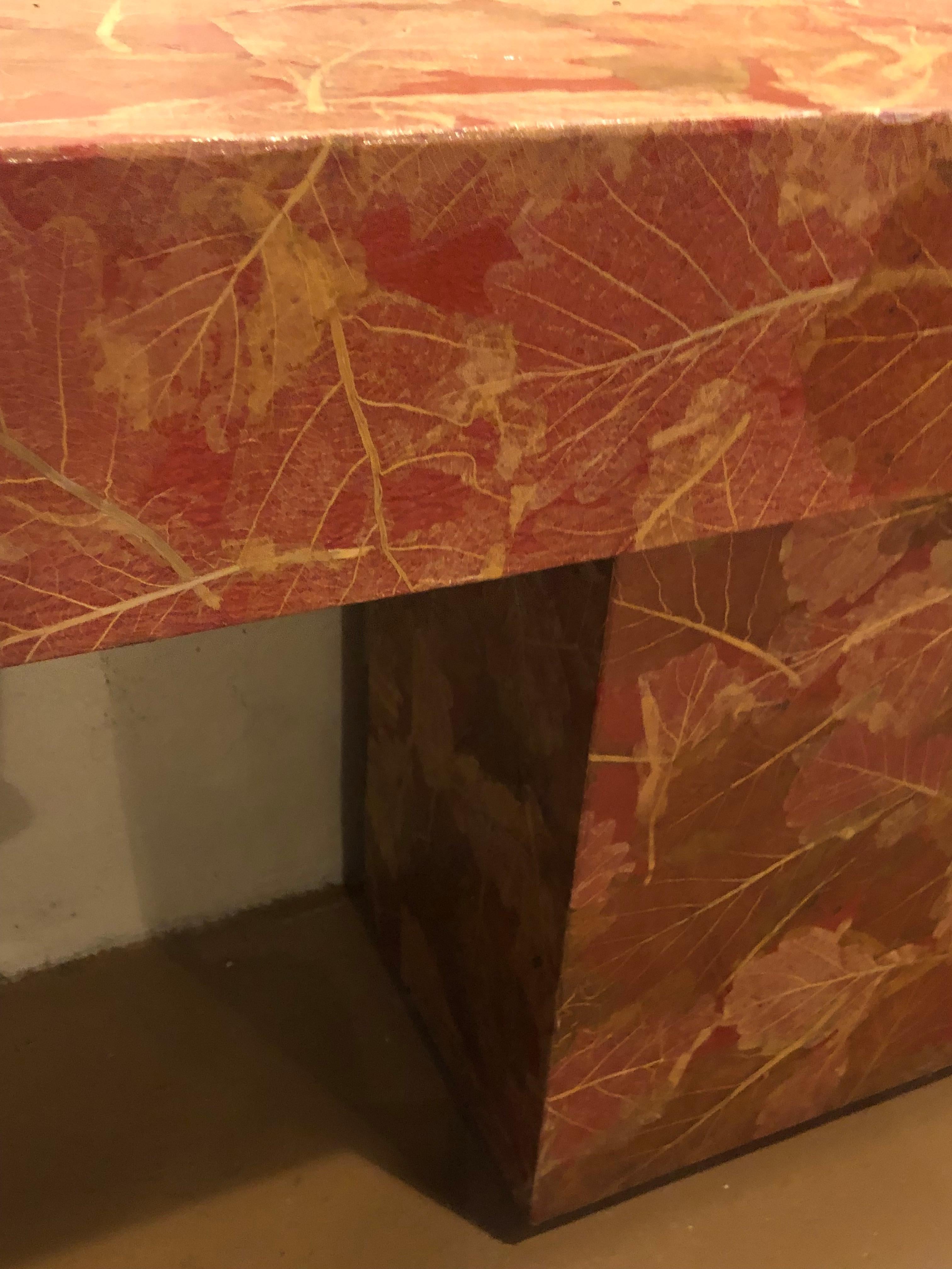 Coiffeuse console peinte à la feuille d'or avec miroir assorti de la collection MCM en vente 5