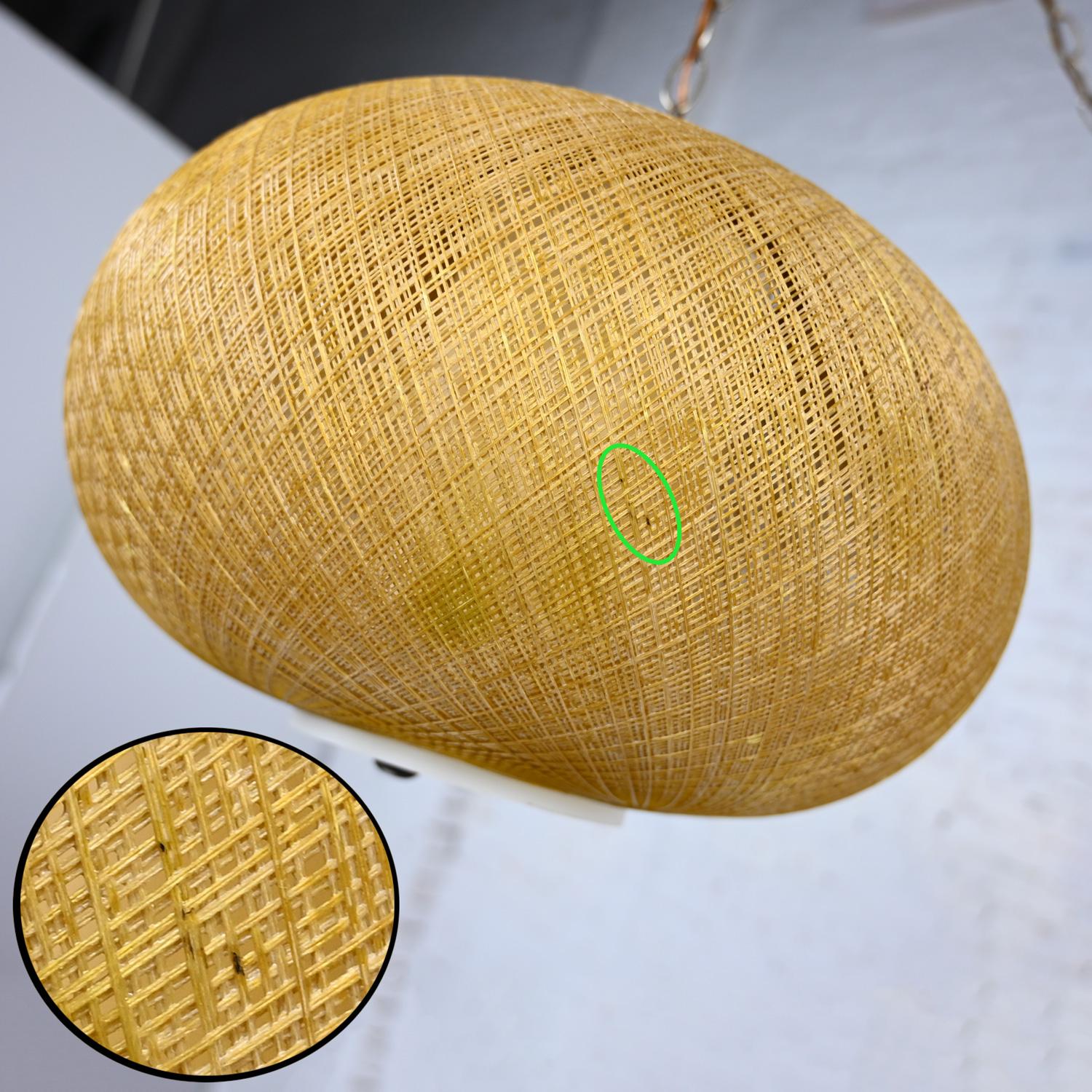 MCM Gold Spun Fiberglass String Swag Pendant Hanging Light Fixture or Lamp For Sale 11