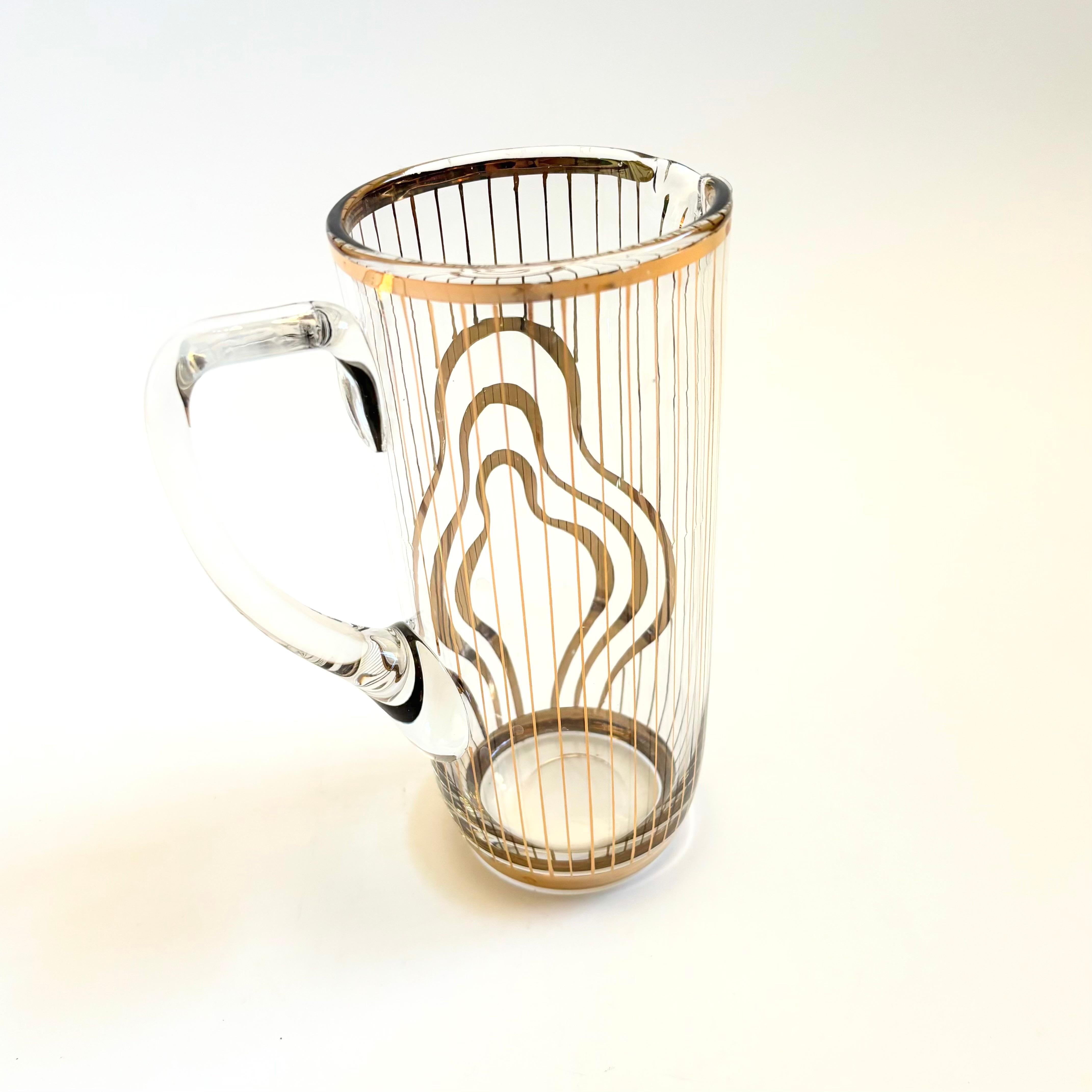MCM Gold Squiggle Pitcher For Sale 1