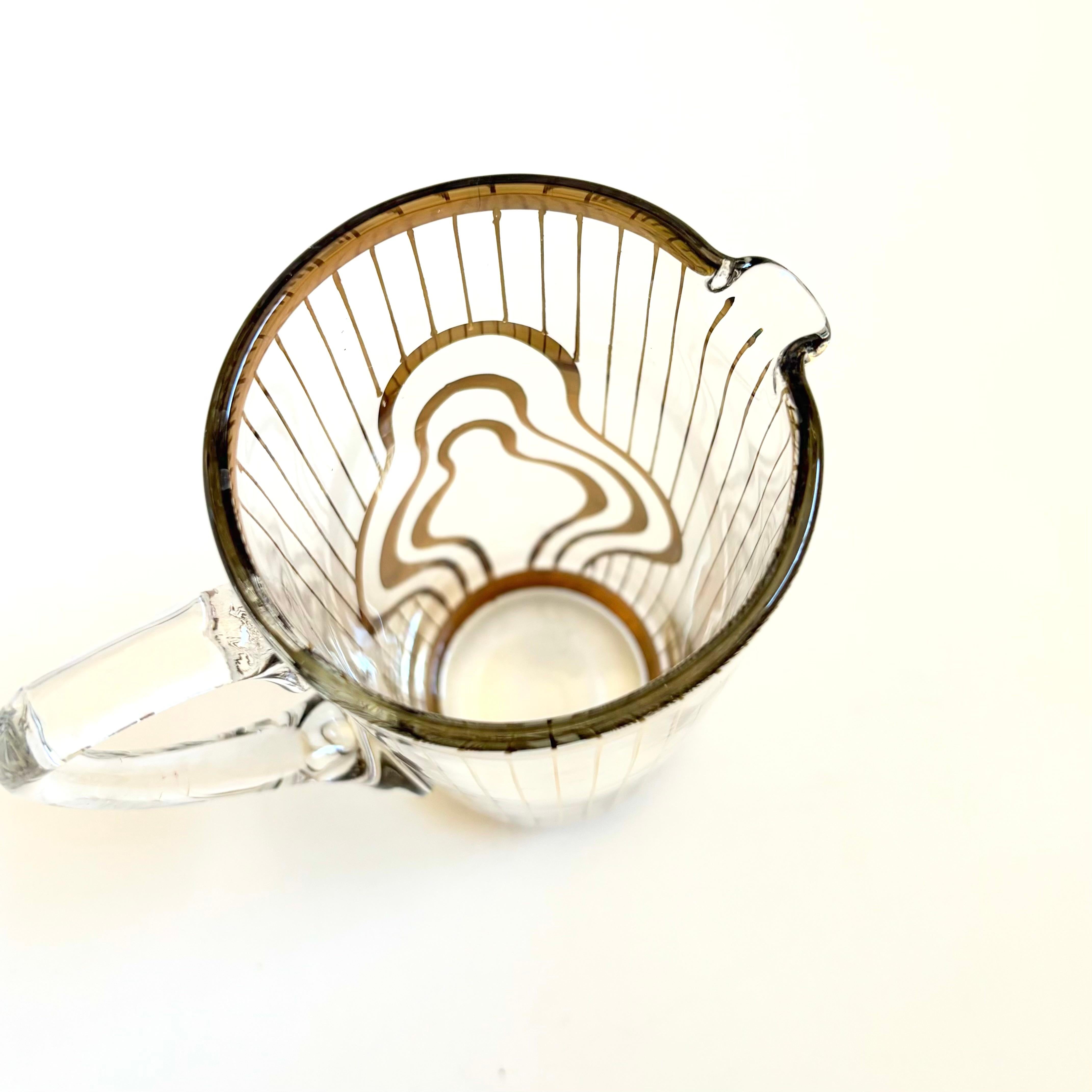 MCM Gold Squiggle Pitcher For Sale 2