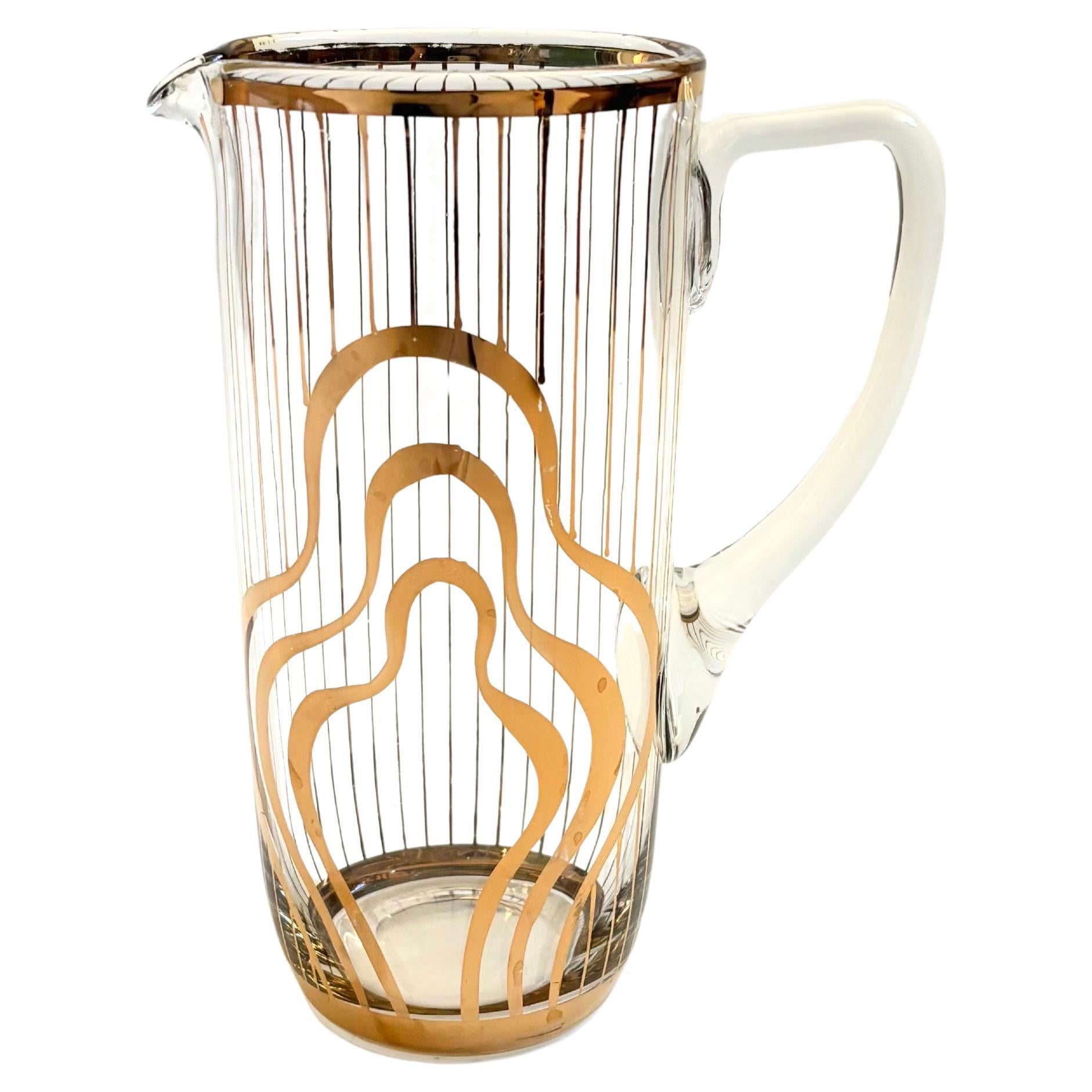 MCM Gold Squiggle Pitcher For Sale