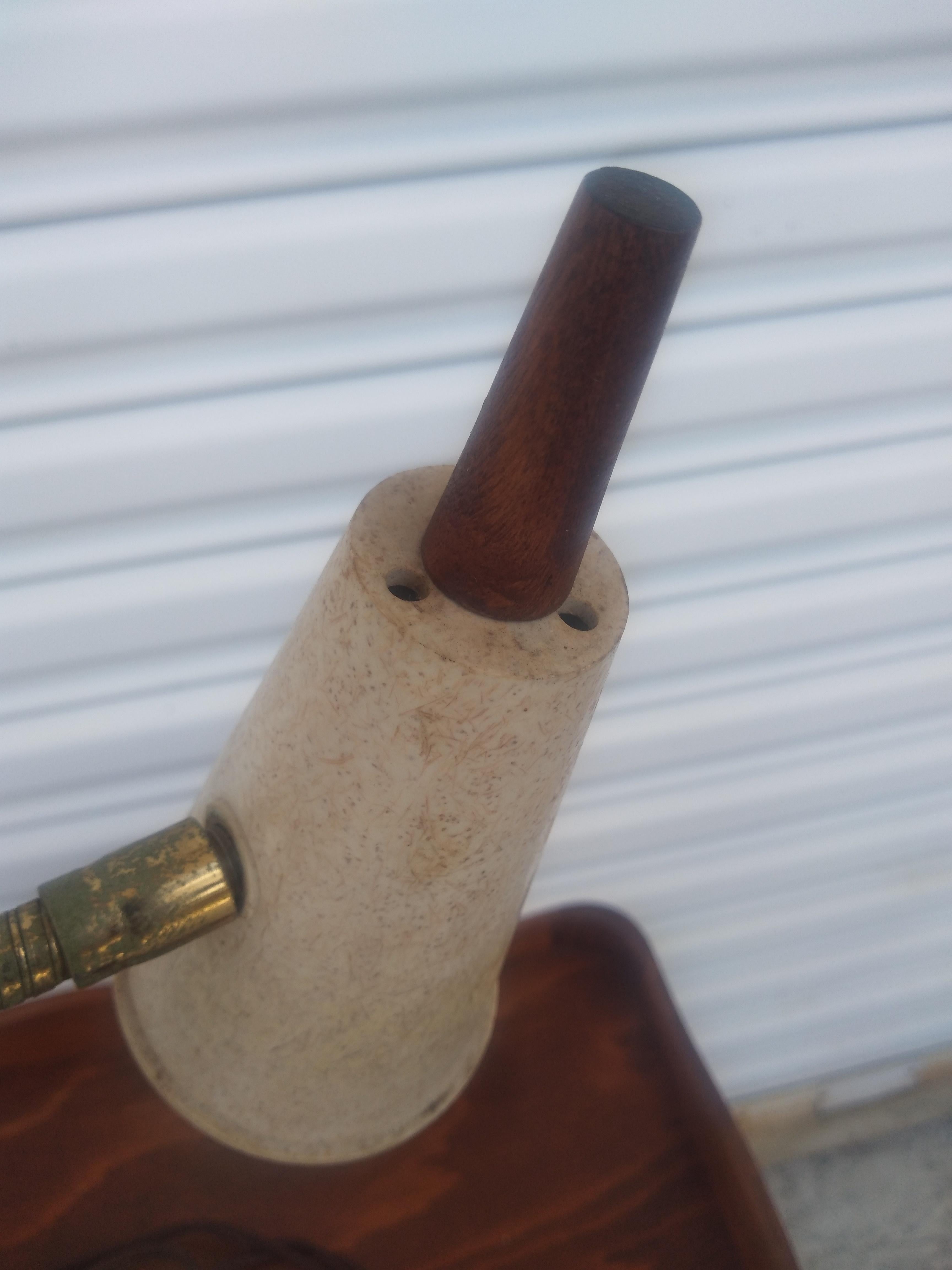 Lámpara de sobremesa MCM de melamina y fibra de vidrio sintética con cuello de cisne Moderno de mediados de siglo en venta