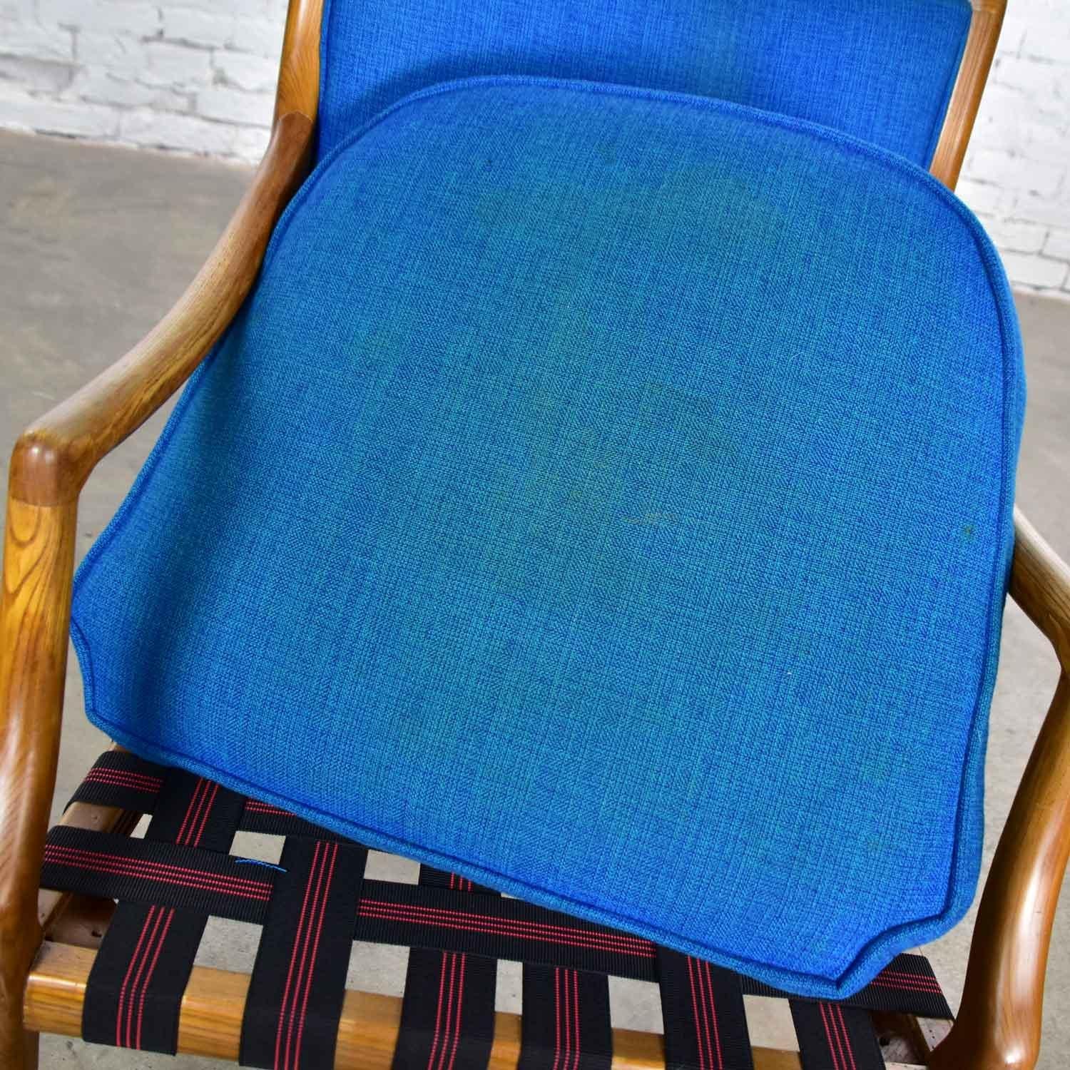 MCM Grand Haven Chair by Jack Van der Molen for Jamestown Lounge in Blue Fabric For Sale 1