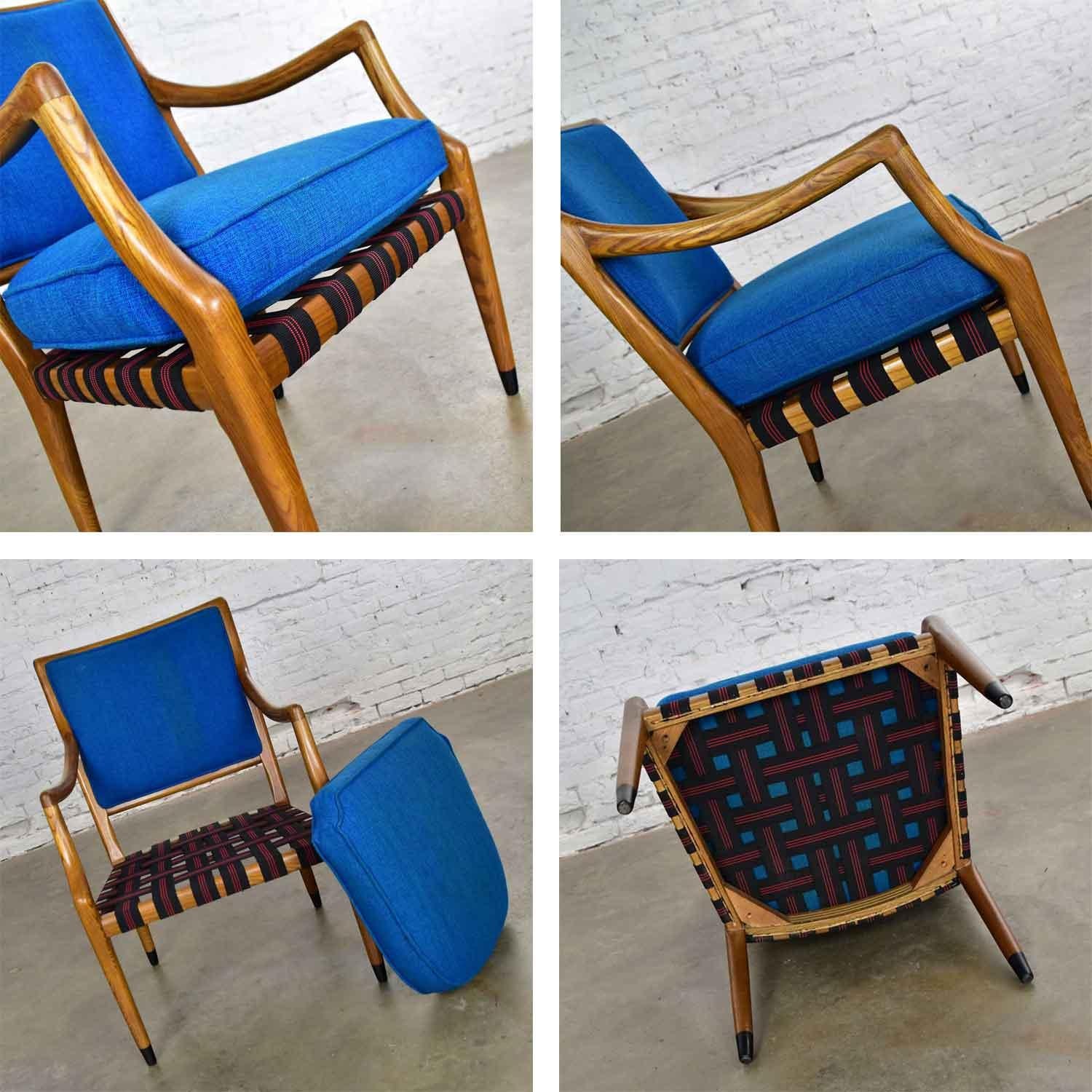 MCM Grand Haven Chair by Jack Van der Molen for Jamestown Lounge in Blue Fabric For Sale 2