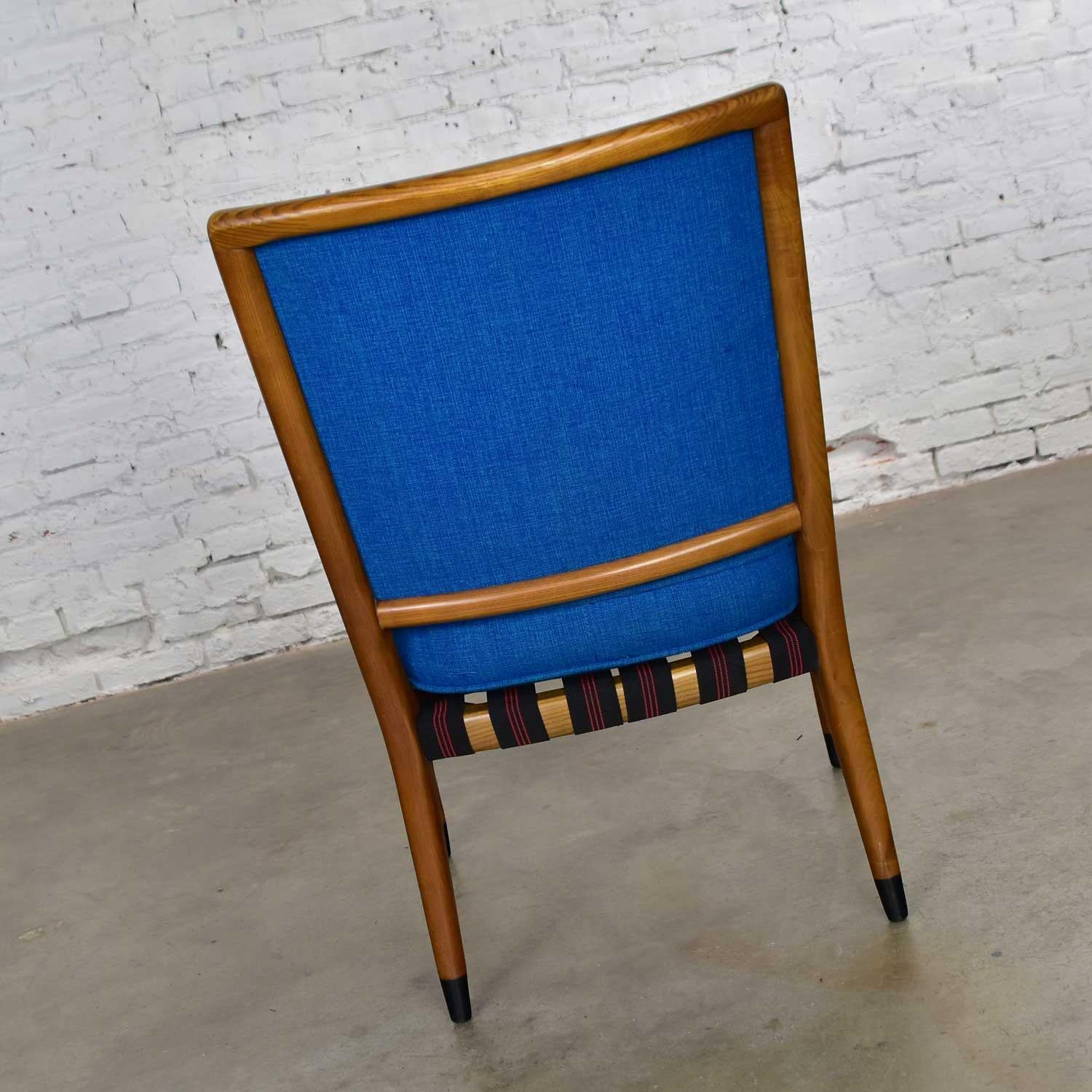 Mid-Century Modern MCM Grand Haven Chair by Jack Van der Molen for Jamestown Lounge in Blue Fabric For Sale