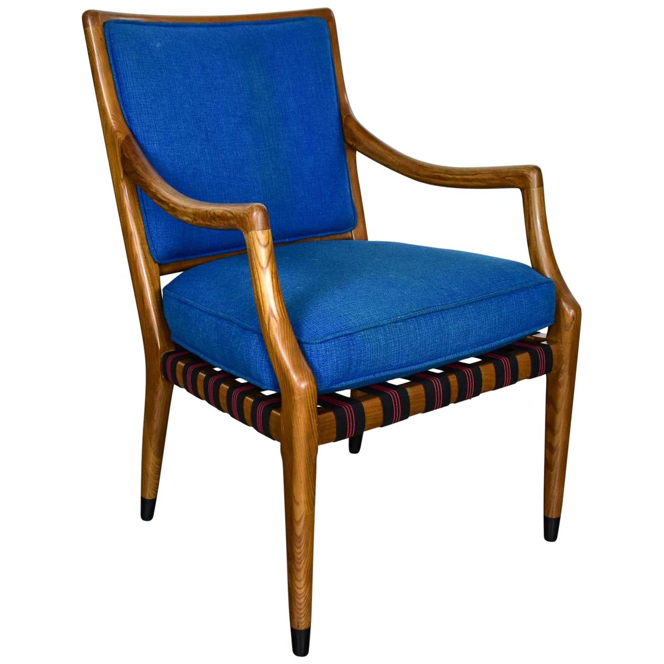 Chaise MCM Grand Haven de Jack Van der Molen pour Jamestown Lounge en tissu bleu