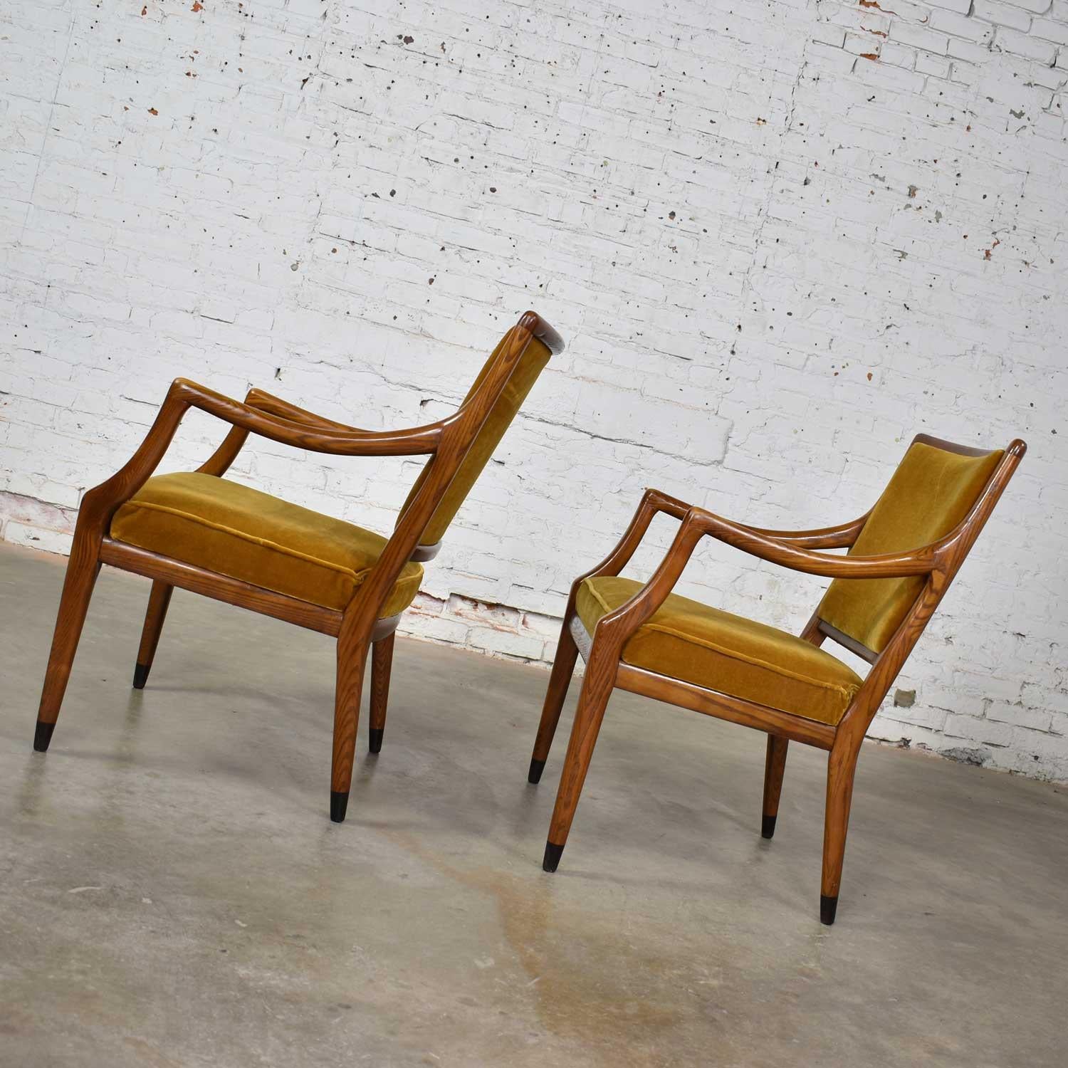 Mid-Century Modern MCM Grand Haven Chairs in Gold Velvet by Jack Van der Molen for Jamestown Lounge