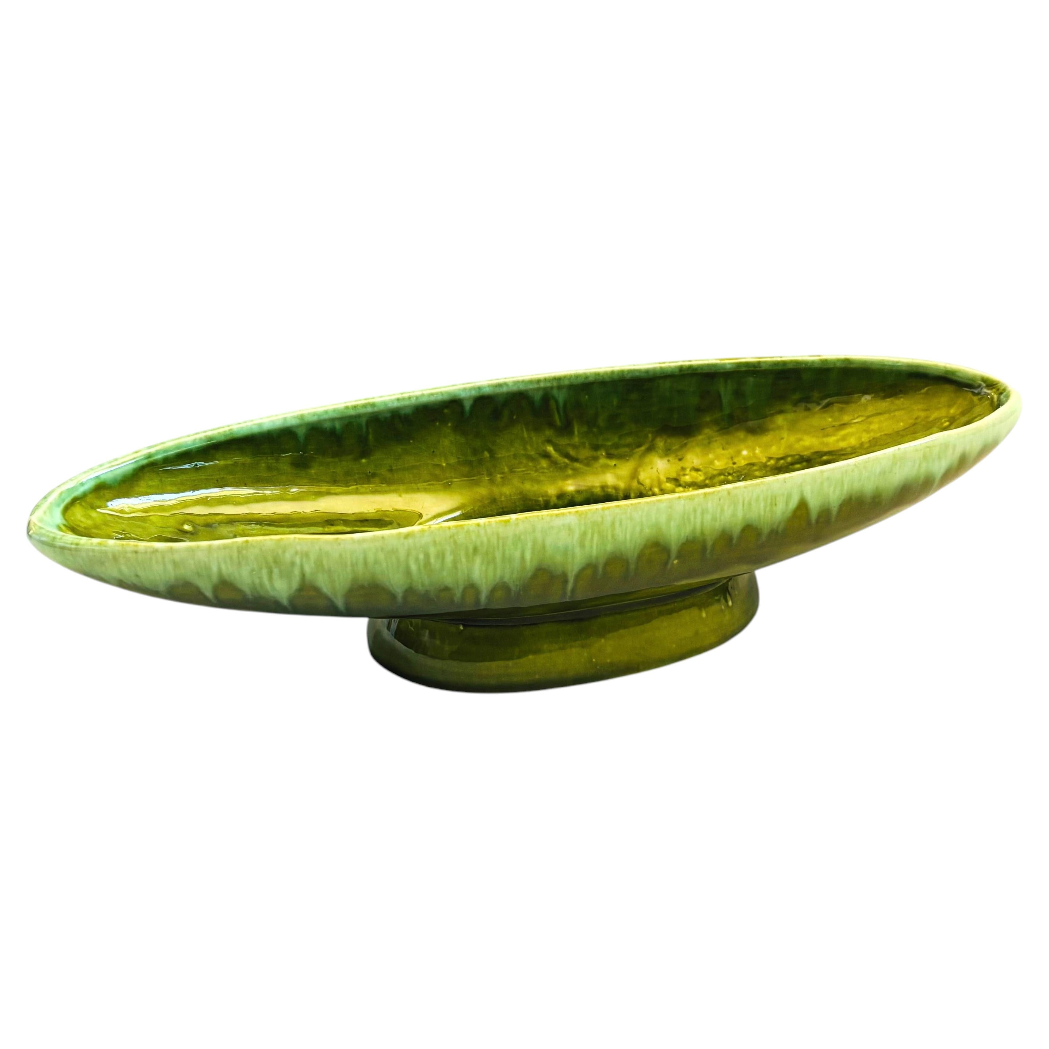 Cuenco de cerámica «Green Drip Glaze» de MCM en venta