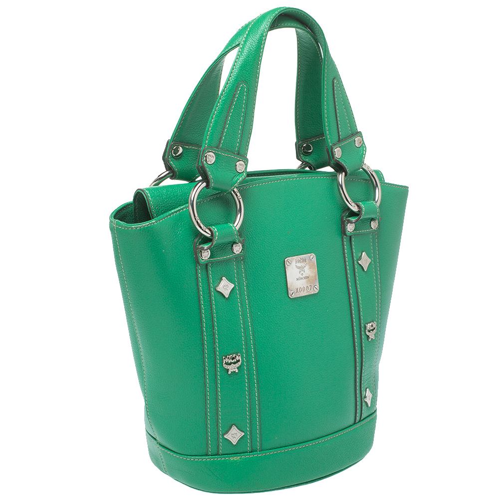 green bucket bag