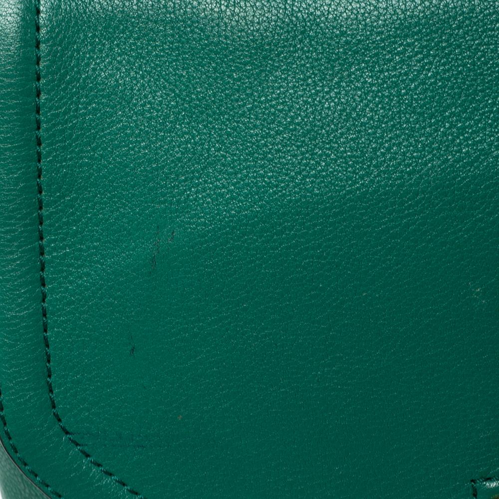 Women's MCM Green Leather Top Handle Bag