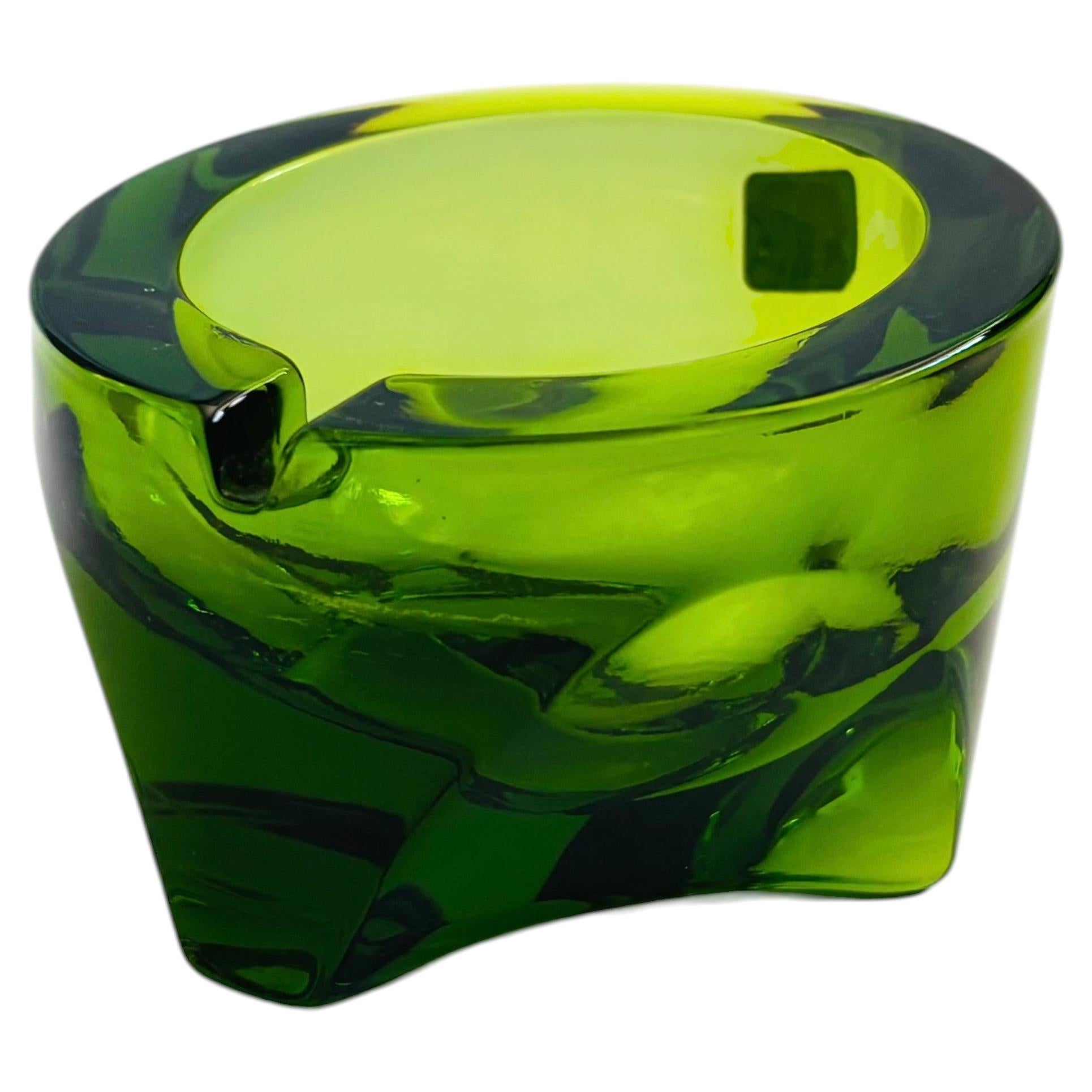 MCM Green Viking Glass Ashtray