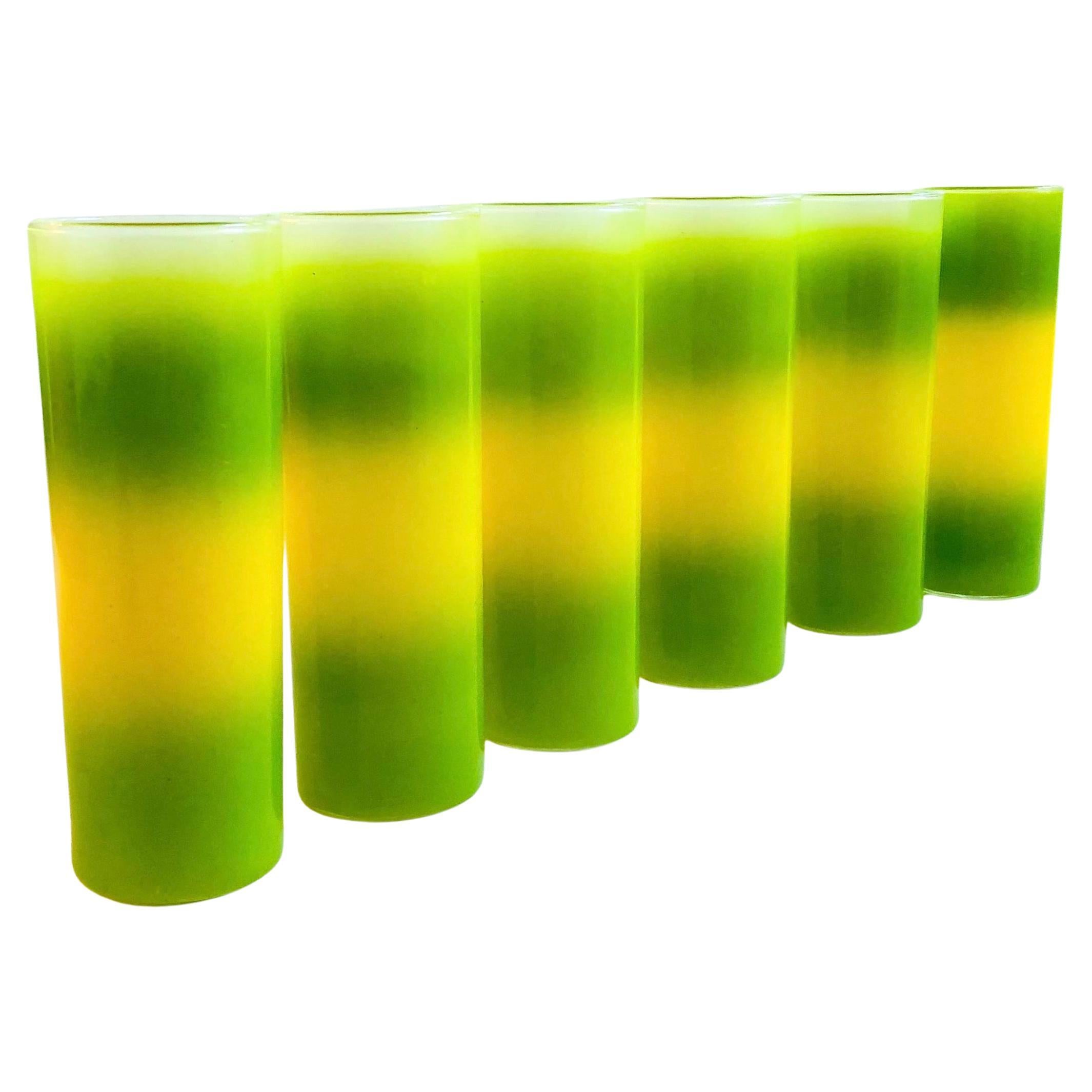 MCM Green Yellow Twist Blendo Tumblers - Set of 6
