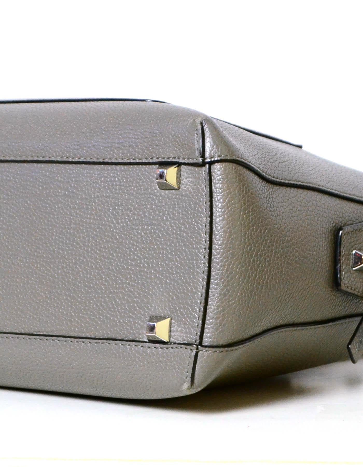 Gray MCM Grey Leather Medium Ella Bowler Boston Bag rt. $695