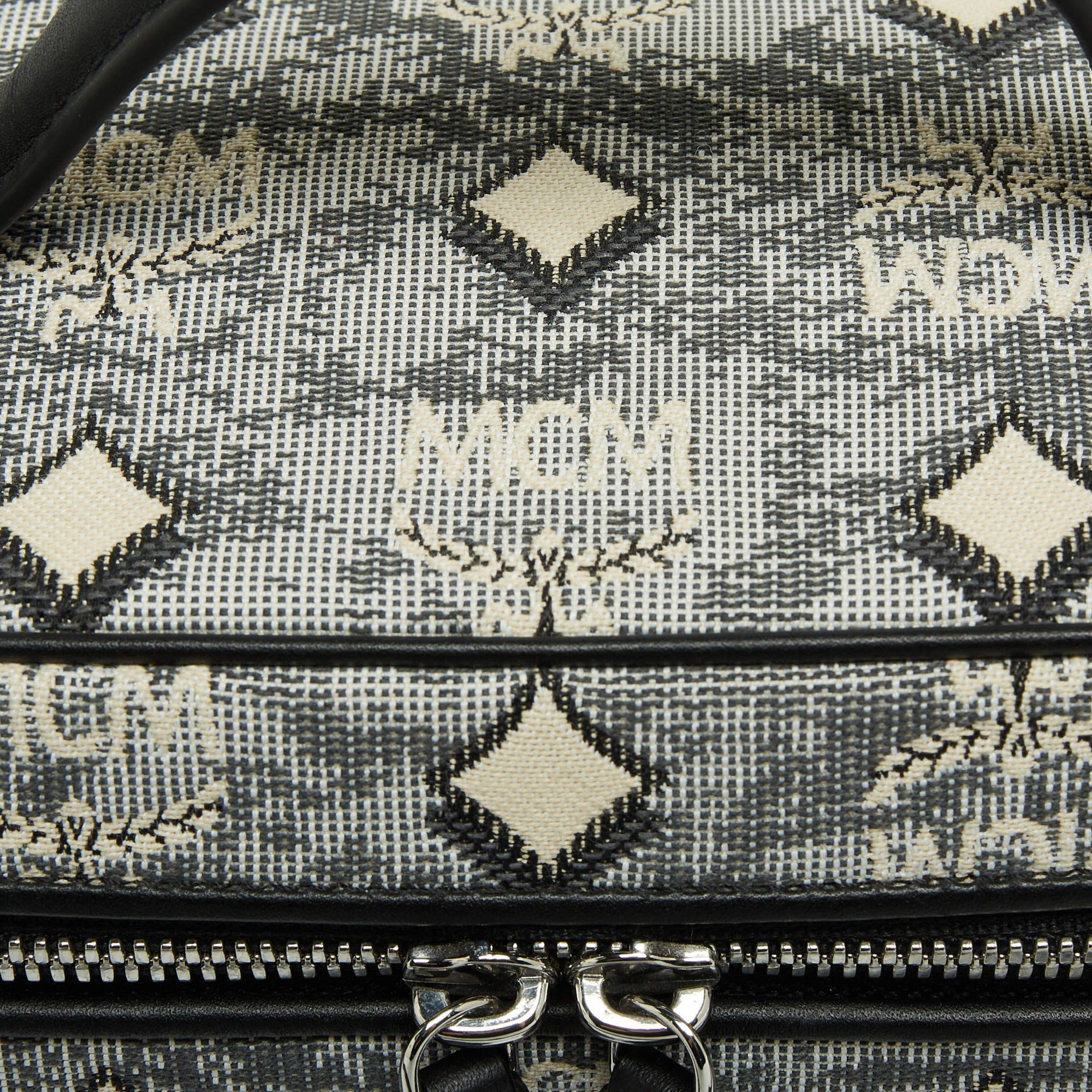 MCM Grey Vintage Monogram Jacquard Rockstar Vanity Bag 2