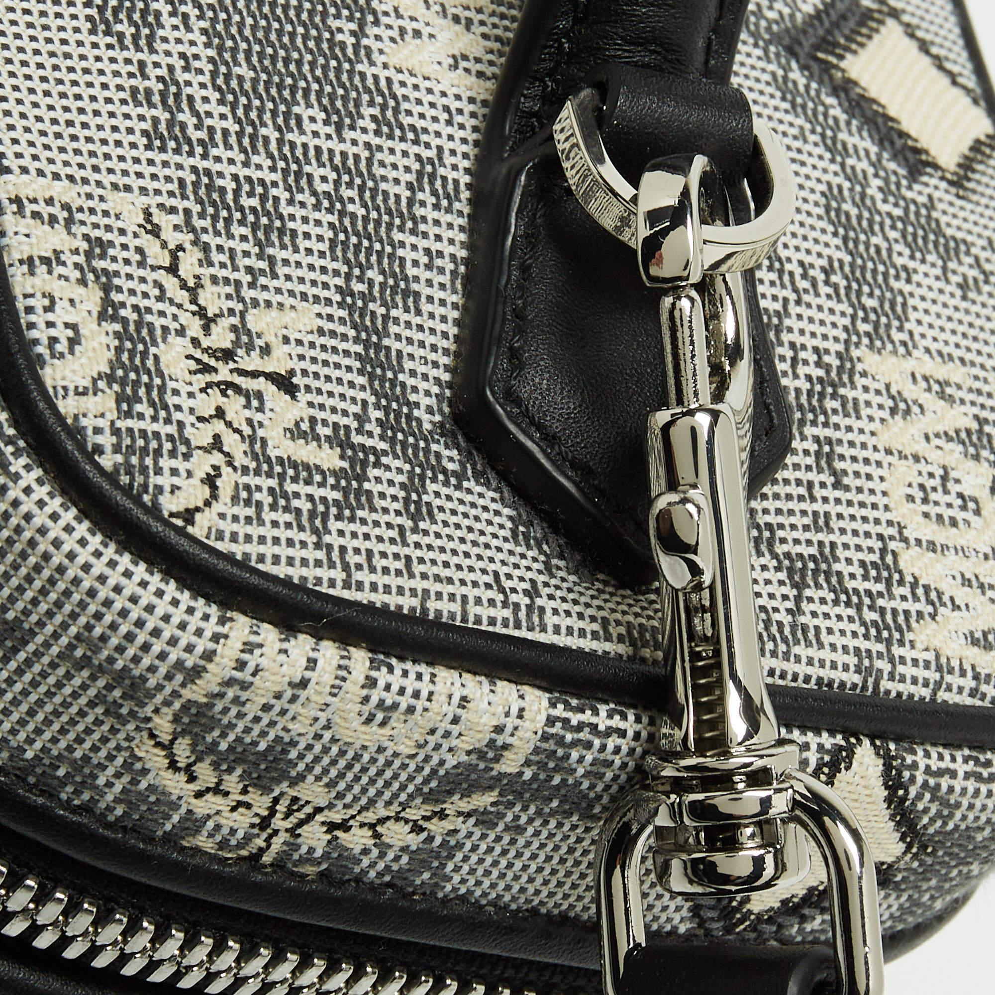 MCM Grey Vintage Monogram Jacquard Rockstar Vanity Bag 4