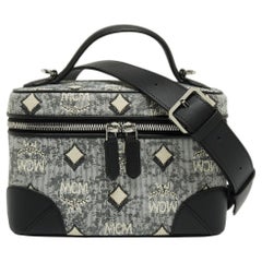 MCM Grey Vintage Monogram Jacquard Rockstar Vanity Bag