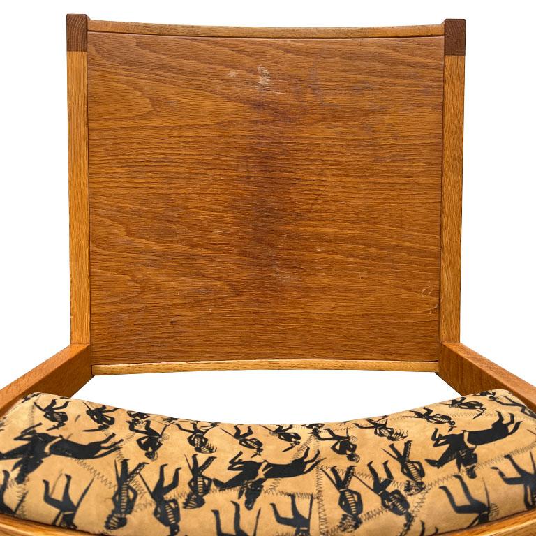 Cuir Chaises d'appoint MCM Gunlocke avec dossiers en cuir cousu imprimé Sud-Ouest - 2 en vente