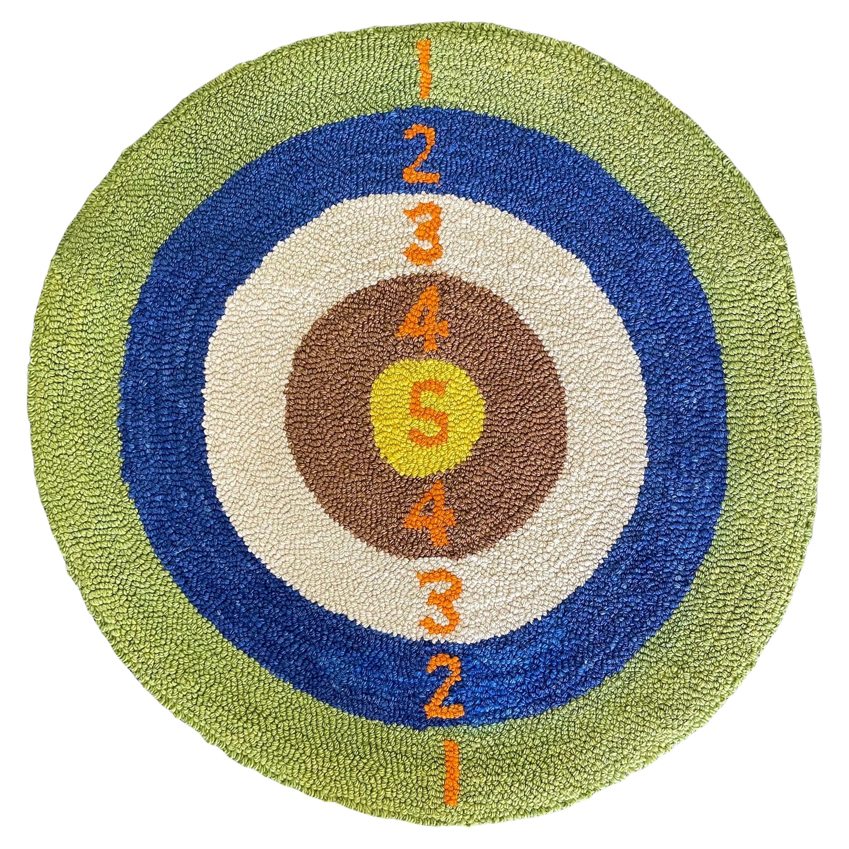 MCM Hand-Woven "Dart Board" Wool Rug For Sale