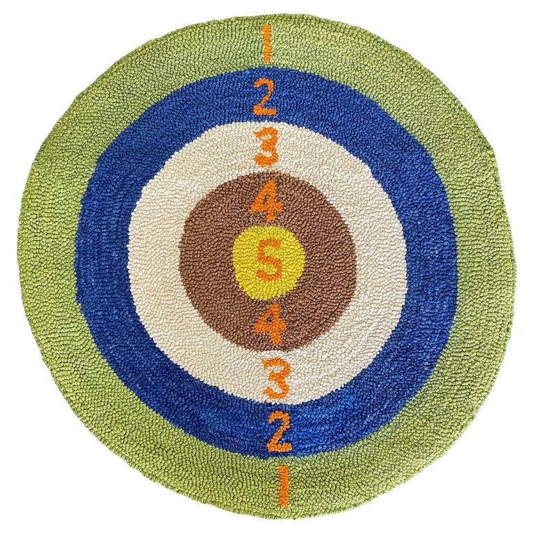 MCM HandWoven "Dart Board" Wool Rug For Sale at 1stDibs
