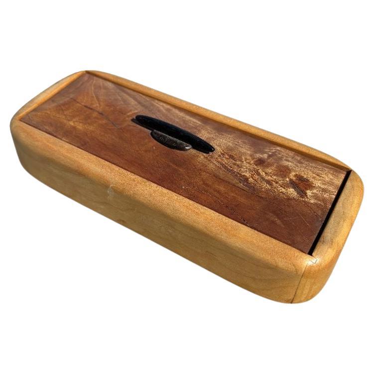 MCM Handcrafted Wooden Isigo Pervuvian Ebony Jewelery Box by J.Amberg For Sale