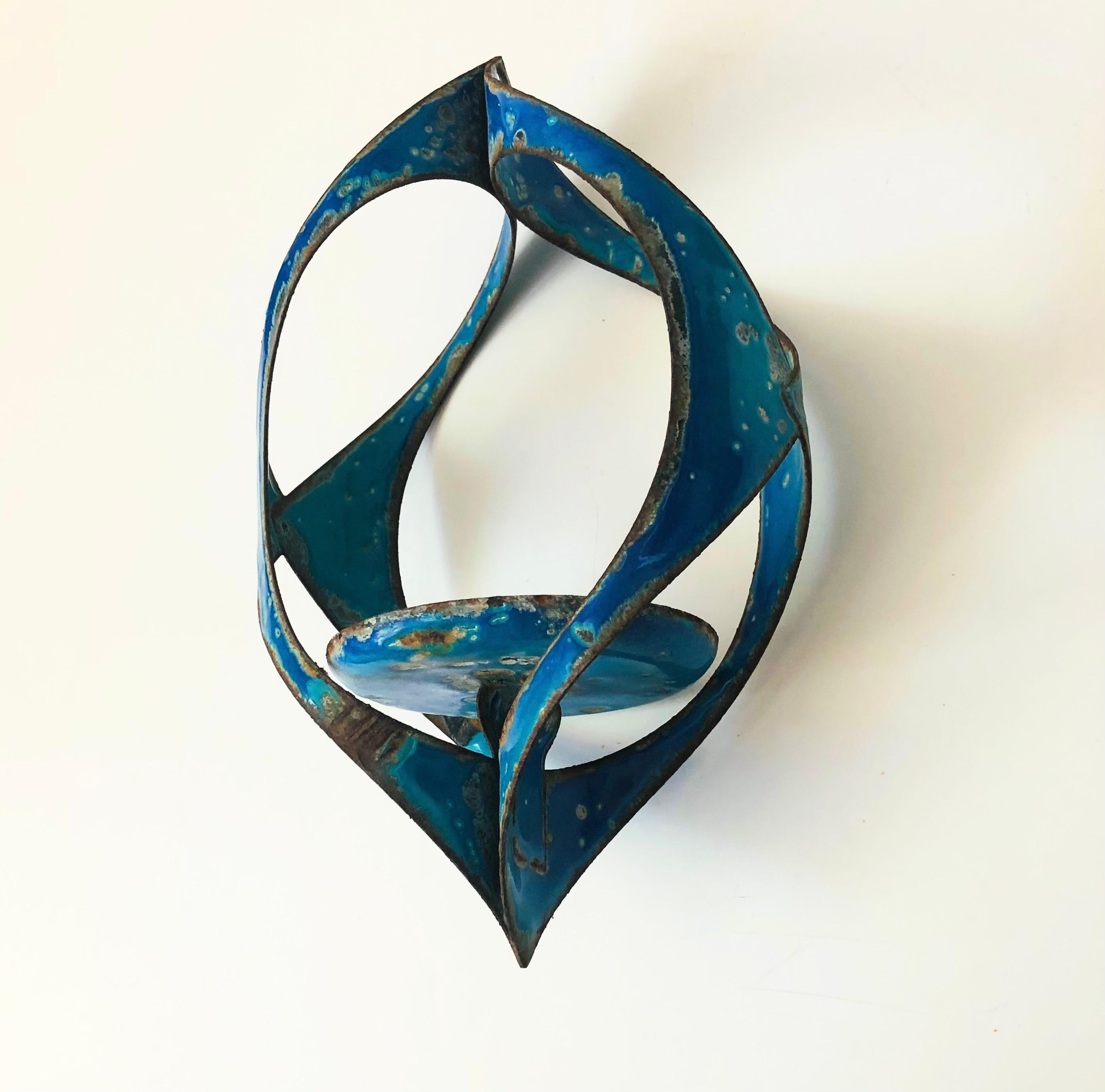 Mid-Century Modern MCM Hanova Enameled Hanging Candle Holder