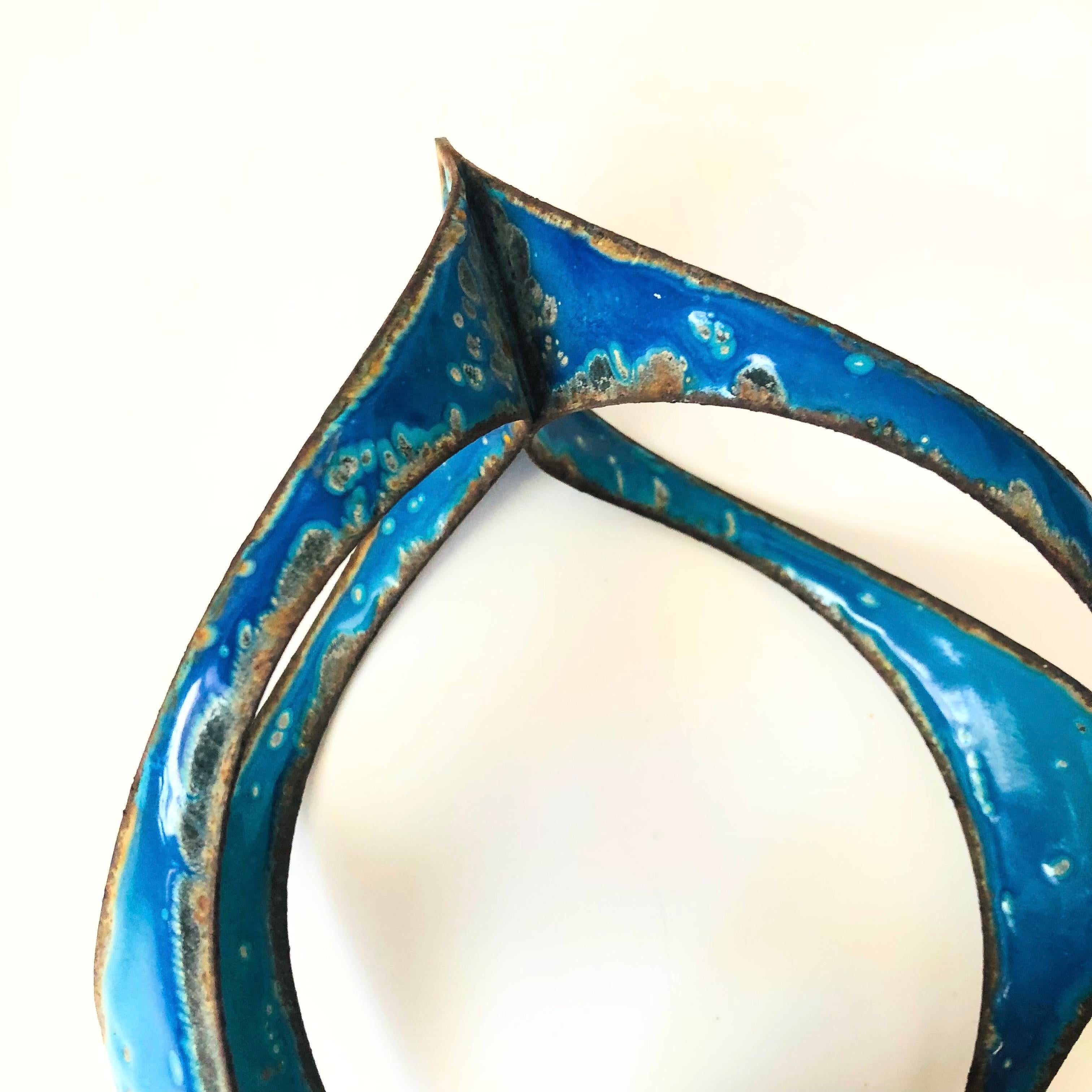 American MCM Hanova Enameled Hanging Candle Holder