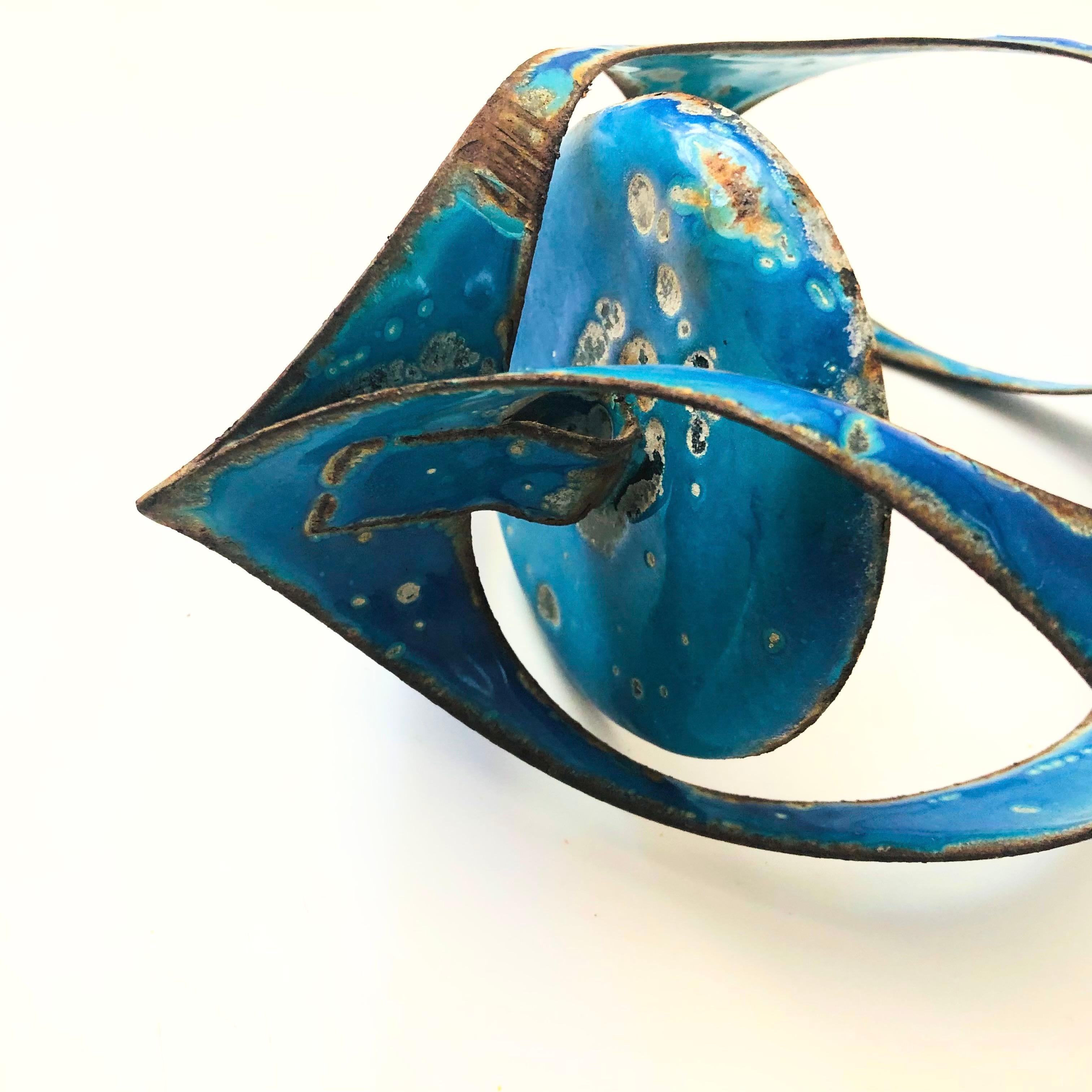 20th Century MCM Hanova Enameled Hanging Candle Holder