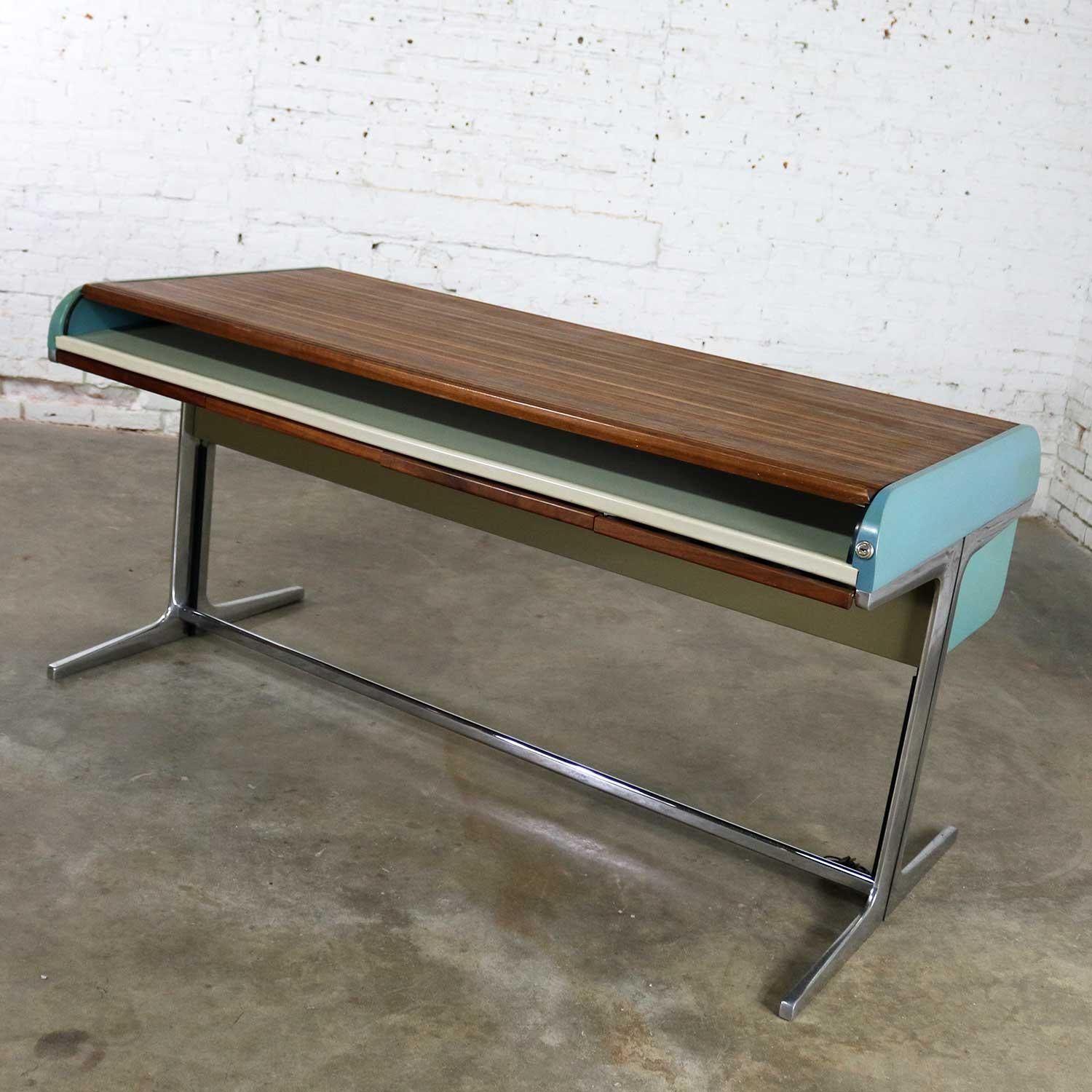 Lacquered MCM Herman Miller Action Office I Roll Top Desk by George Nelson & Robert Propst