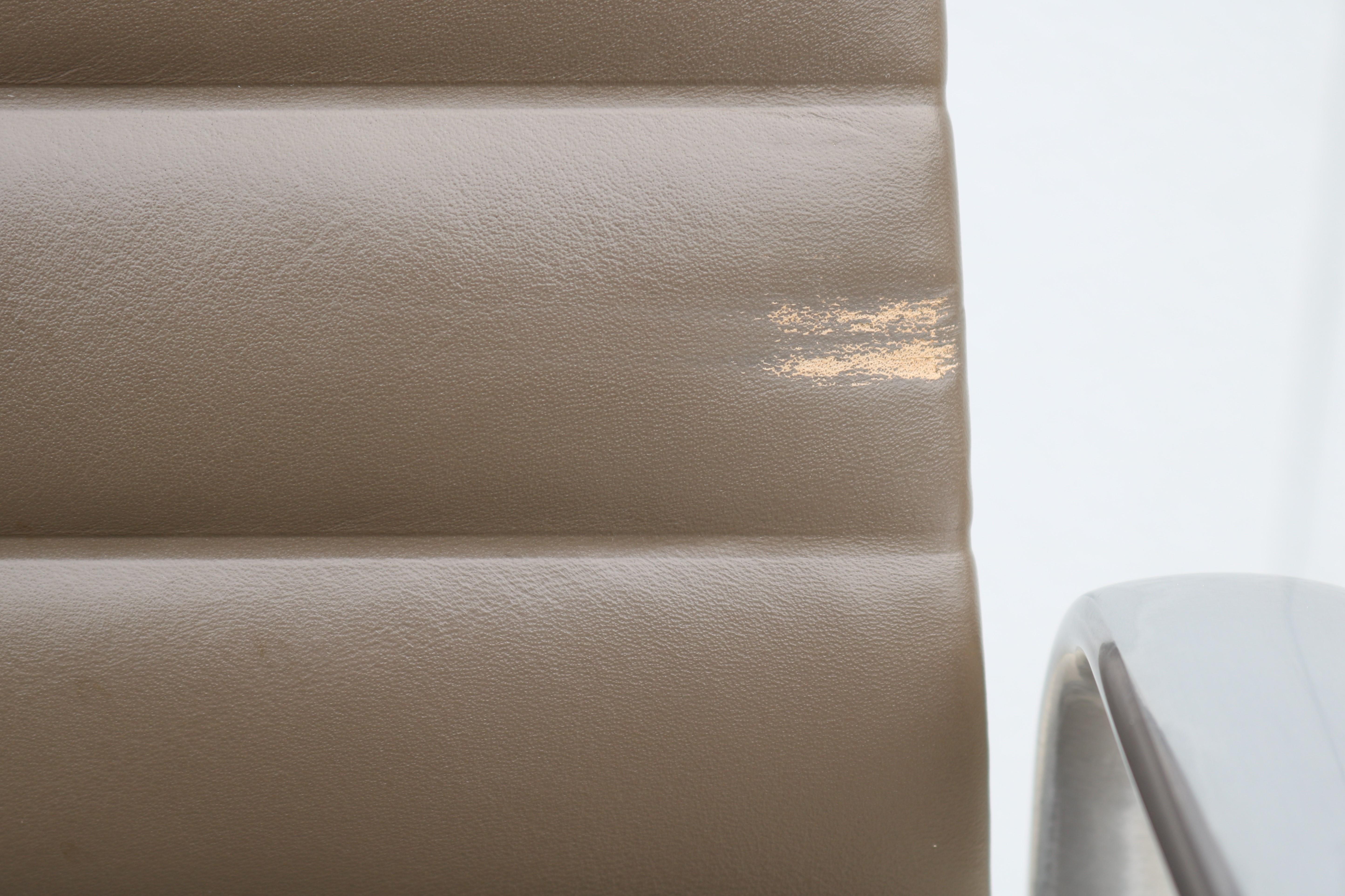 MCM Herman Miller Eames Aluminum Group Management Chair in Taupe Brown Leather For Sale 10