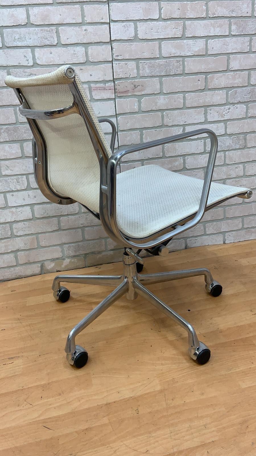 MCM Herman Miller Style Low Back White Mesh Office Chairs, Set of 4 2