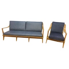 MCM Heywood Wakefield Aristocraft Sofa & Armchair Newly Reupholstered - Pair