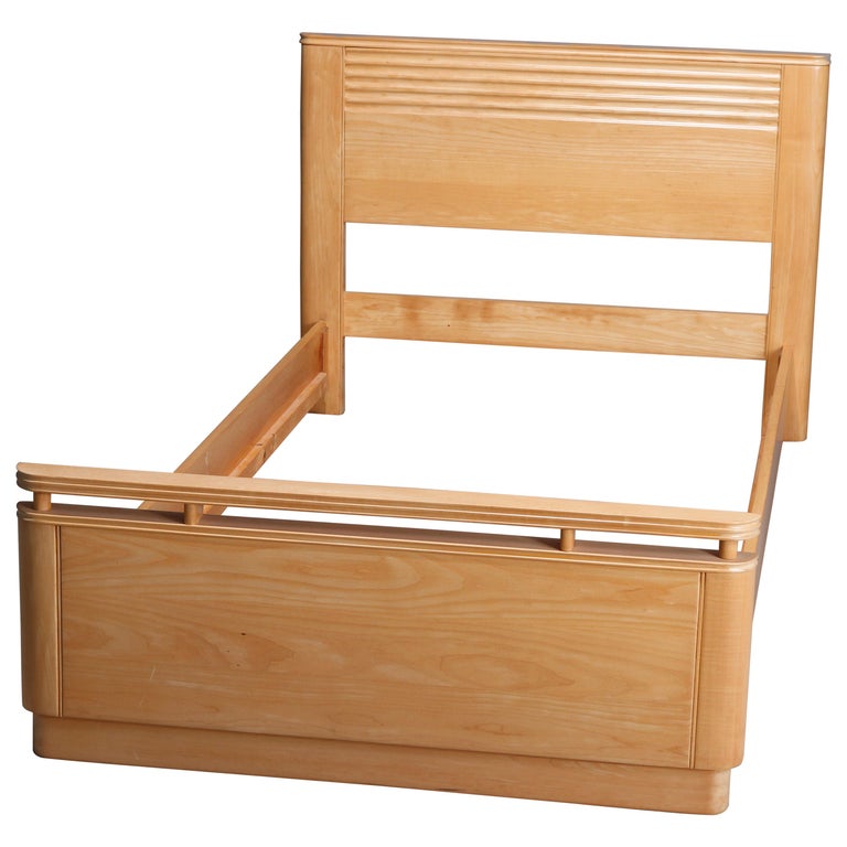 MCM Heywood Wakefield School Twin Bed Frame, 20th Century For Sale at