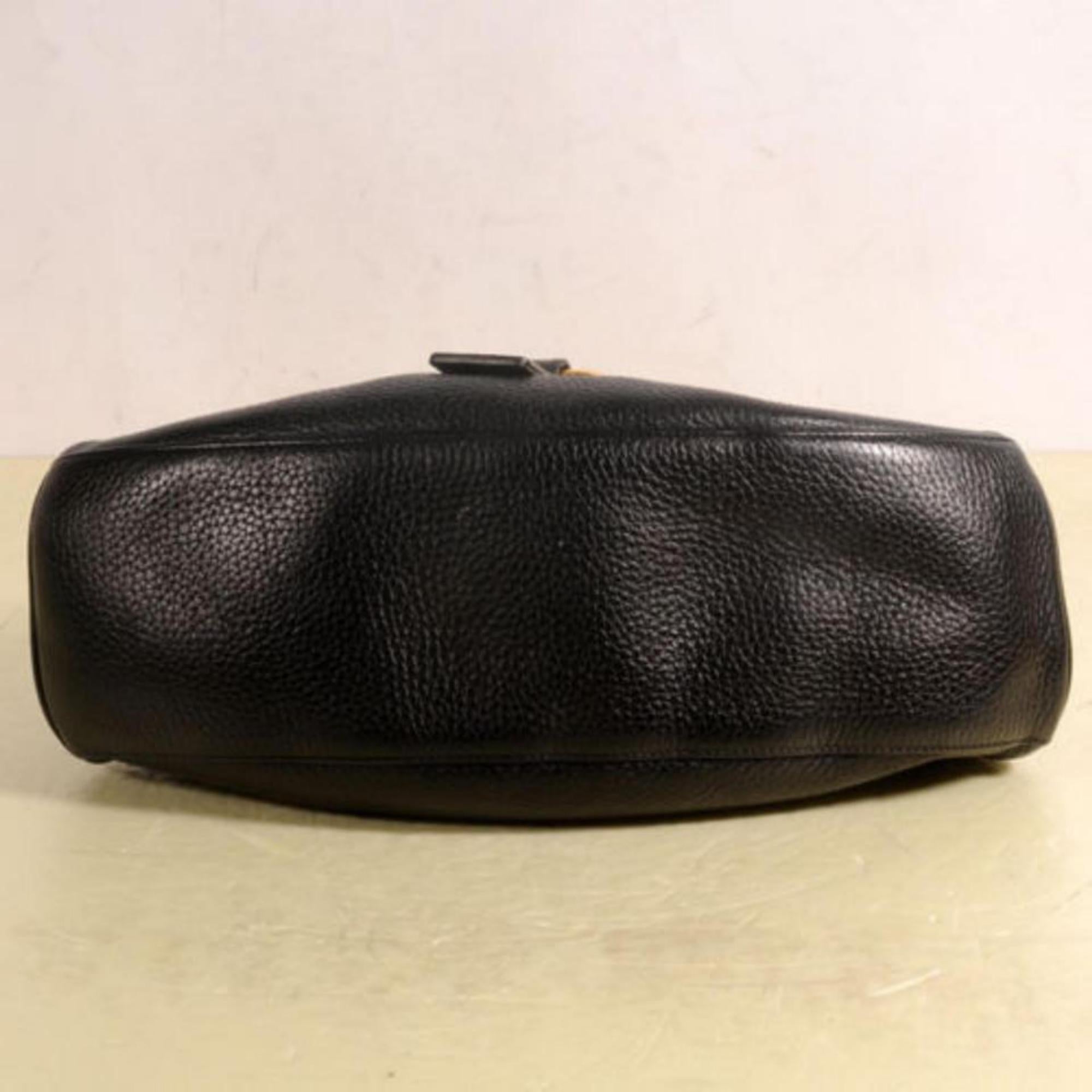 MCM Hobo 868835 Black Leather Satchel For Sale 5