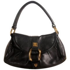 MCM Hobo 868835 Black Leather Satchel
